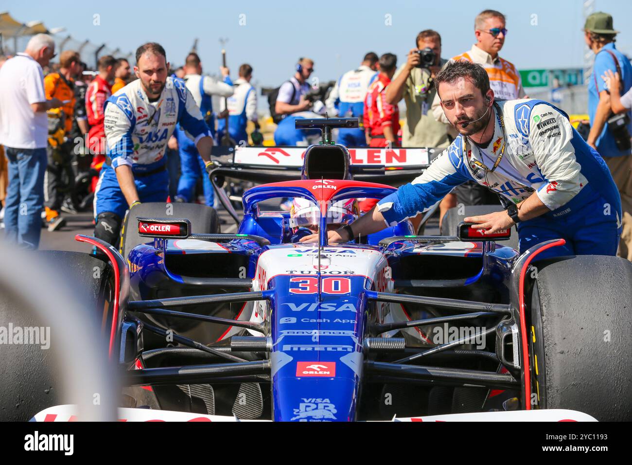 Austin, USA. Oktober 2024. Liam Lawson (aus) - Visa Cash App RB F1 Team - RB VCARB01 - Honda RBPT während des Formel-1-Rennens Pirelli United States Grand Prix 2024, der auf dem Circuit of Americas in Austin, TX (USA), 18.-20. September 2024 Credit: Alessio de Marco/Alamy Live News Stockfoto