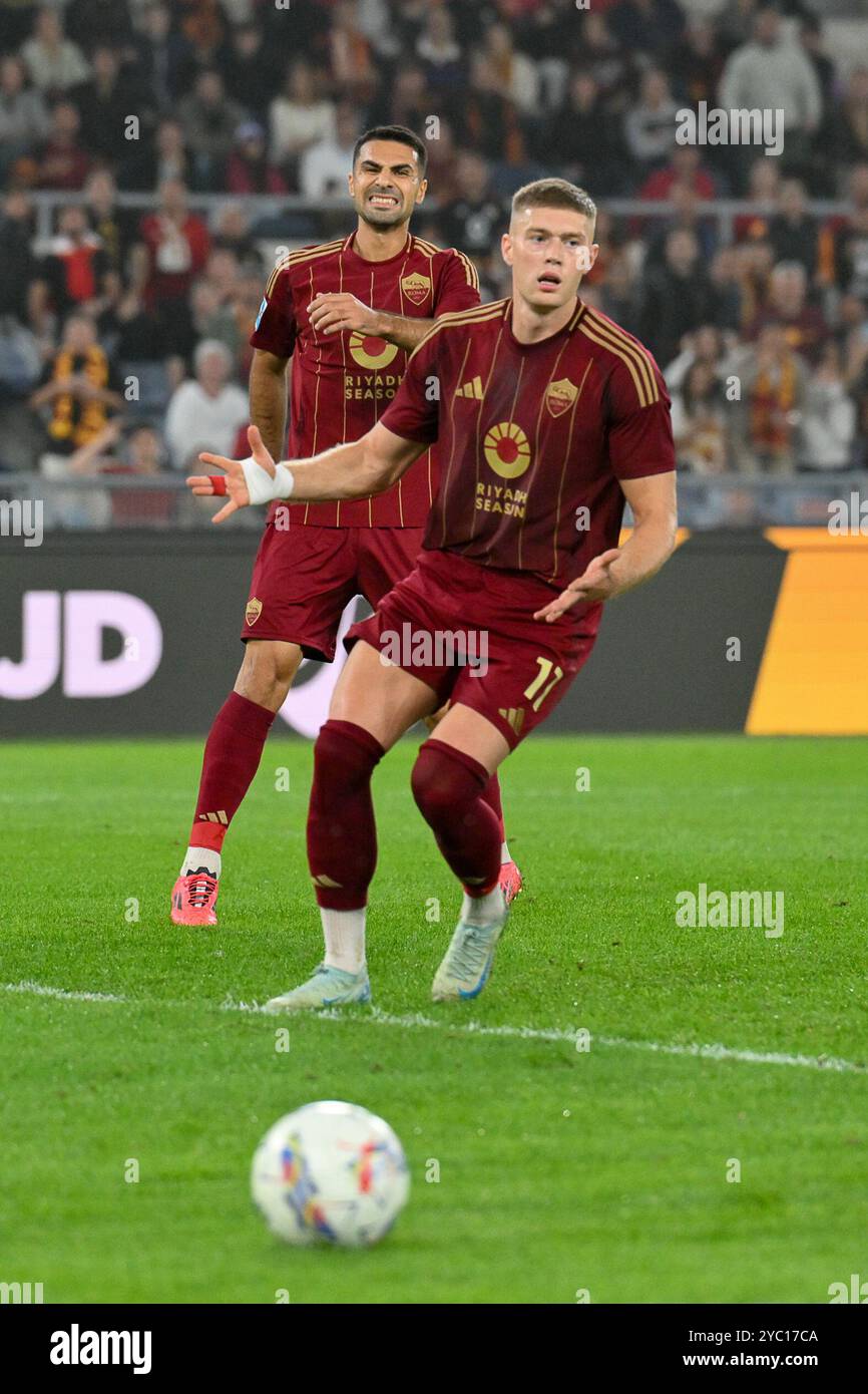 Roma, Italien. Oktober 2024. Stadio Olimpico, Roma, Italien - Artem Dovbyk von AS Roma während der Serie A EniLive Football Match, Roma vs Inter Mailand, 20. Oktober 2024 (Foto: Roberto Ramaccia/SIPA USA) Credit: SIPA USA/Alamy Live News Stockfoto