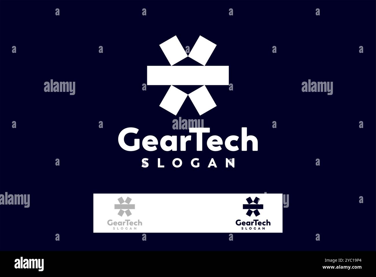Gear Tech Engineering Logo Design Vektor Geschäftsmarke kreative Ideen editierbar Stock Vektor