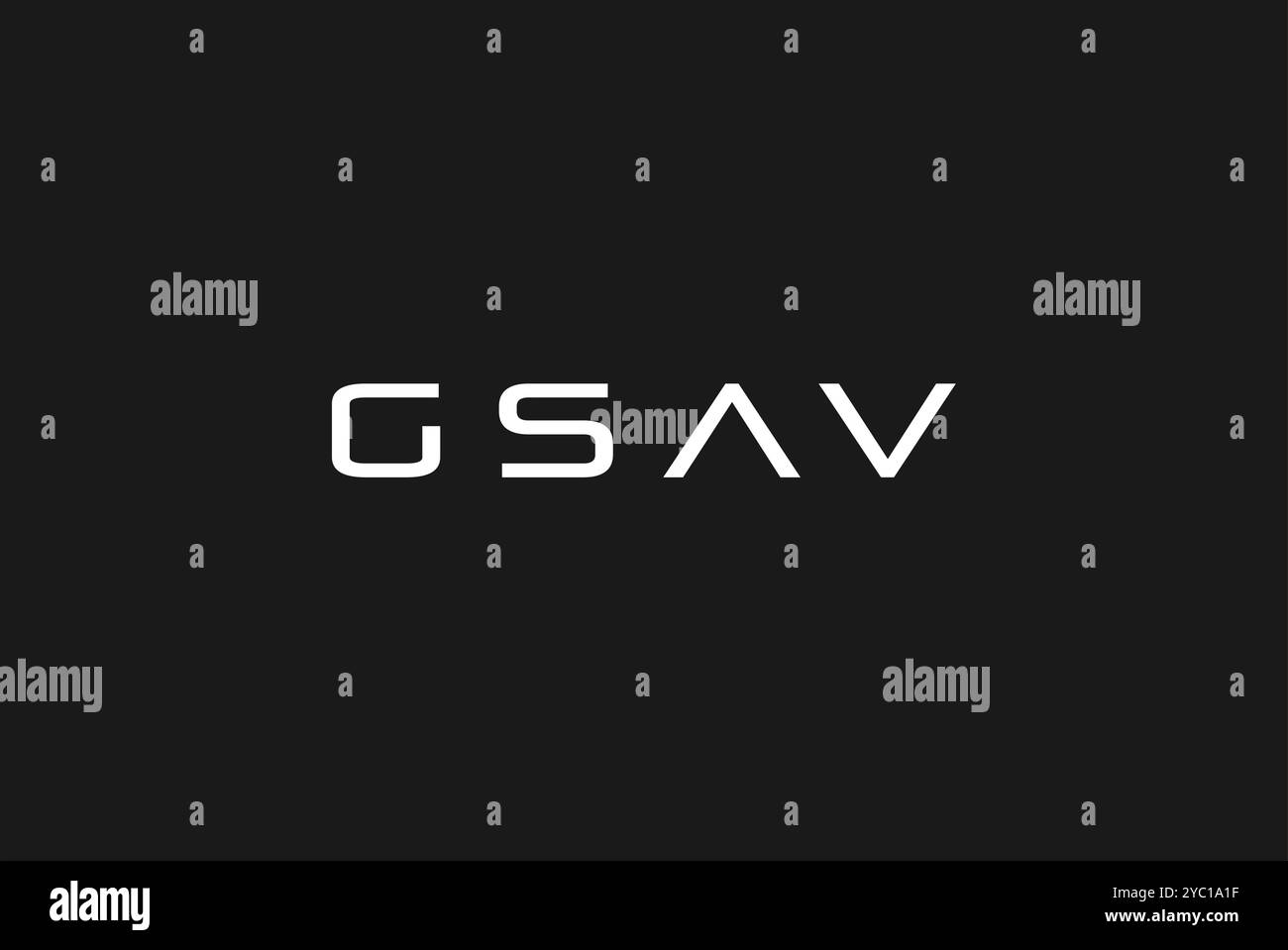 Futuristische Buchstaben GSAV TYPOGRAFIE Logo Design Vektor Geschäftsmarke kreative Ideen editierbar Stock Vektor