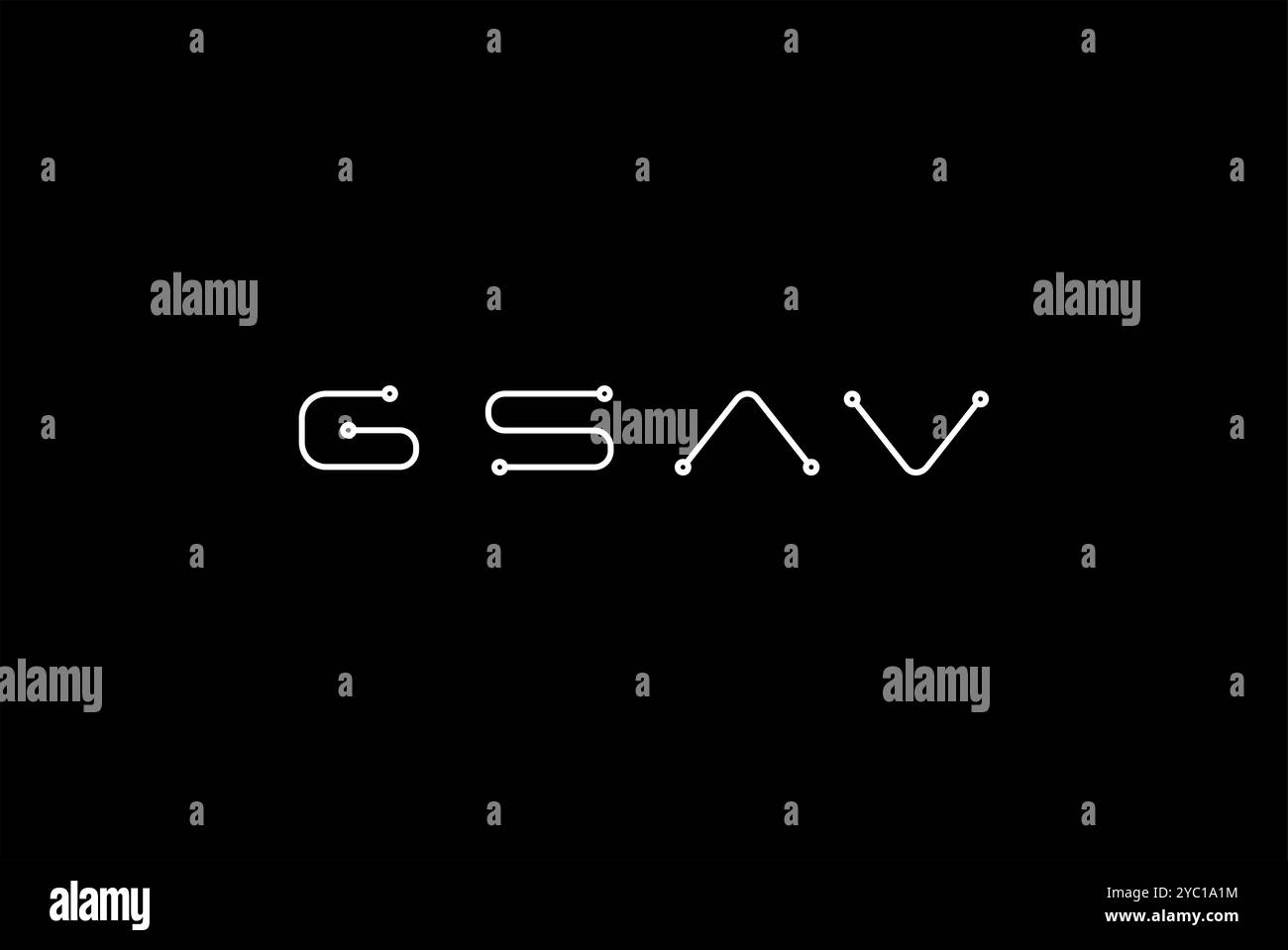 Letter GSVA futuristisches Logo Design Vektor Geschäftsmarke kreative Ideen editierbar Stock Vektor