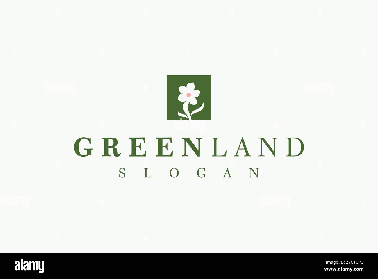Blume grün Landschaftsgestaltung Logo Design Vektor Geschäftsmarke kreative Ideen editierbar Stock Vektor
