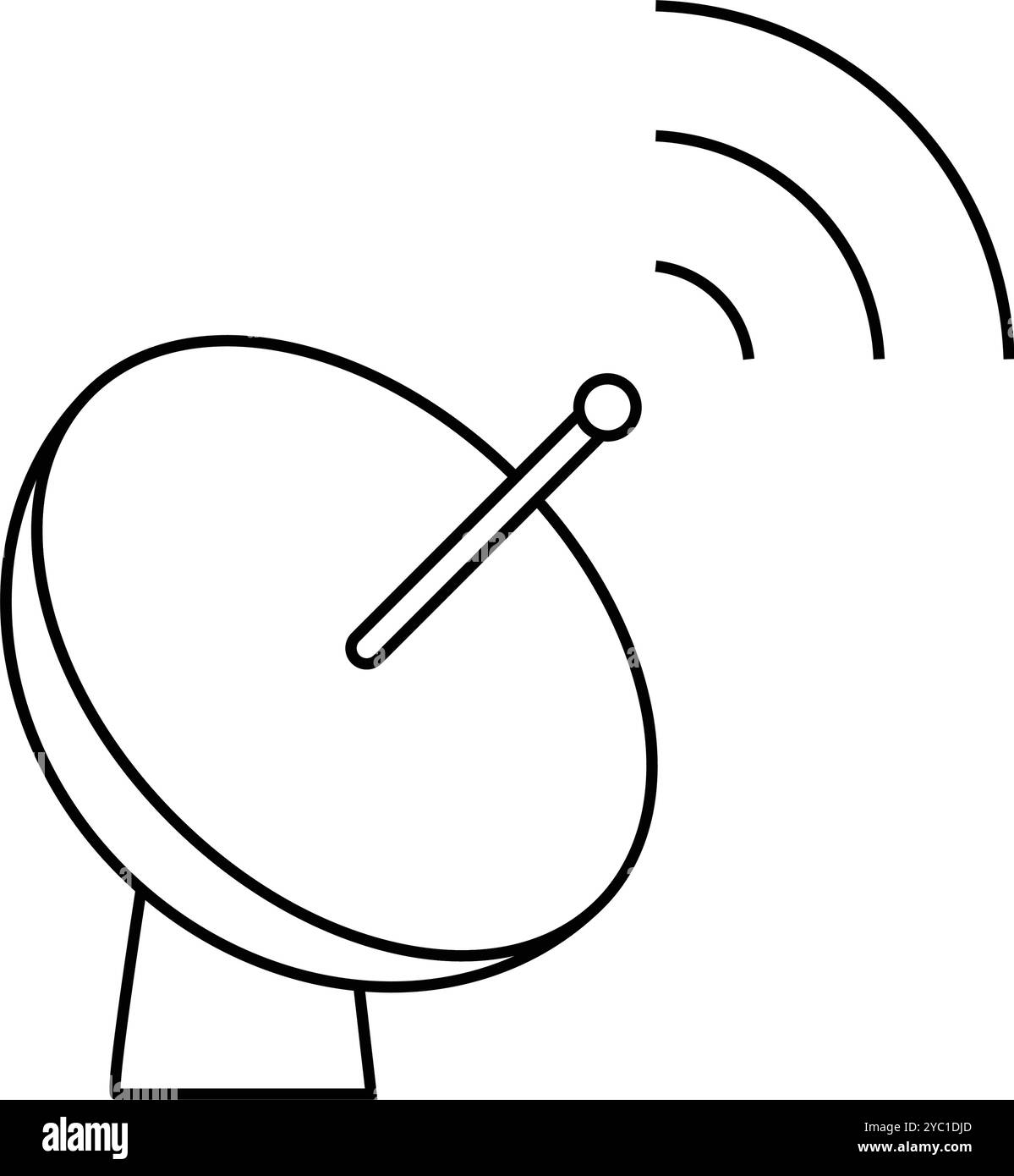Parabelantenne mit Icon-Illustration Stock Vektor