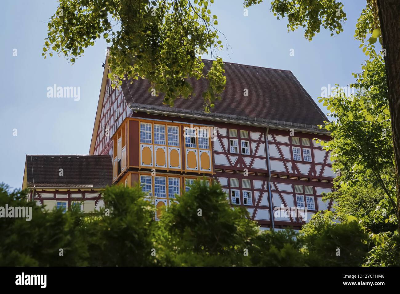 Schloessle Oberlenningen, Schloss Lenningen, ehemalige Adelsresidenz der Familie Schilling von Cannstatt, heute Museum für Papier- und Buchkunst Stockfoto