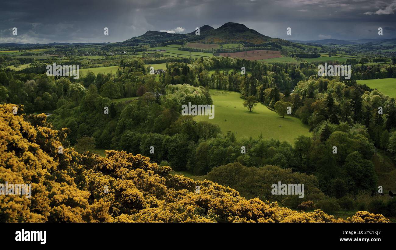 Europa, Schottland, Großbritannien, England, Landschaft, Scotts Blick, Aussichtspunkt in der Nähe von Bemersyde, nach Sir Walter Scott, Bemersyde Stockfoto