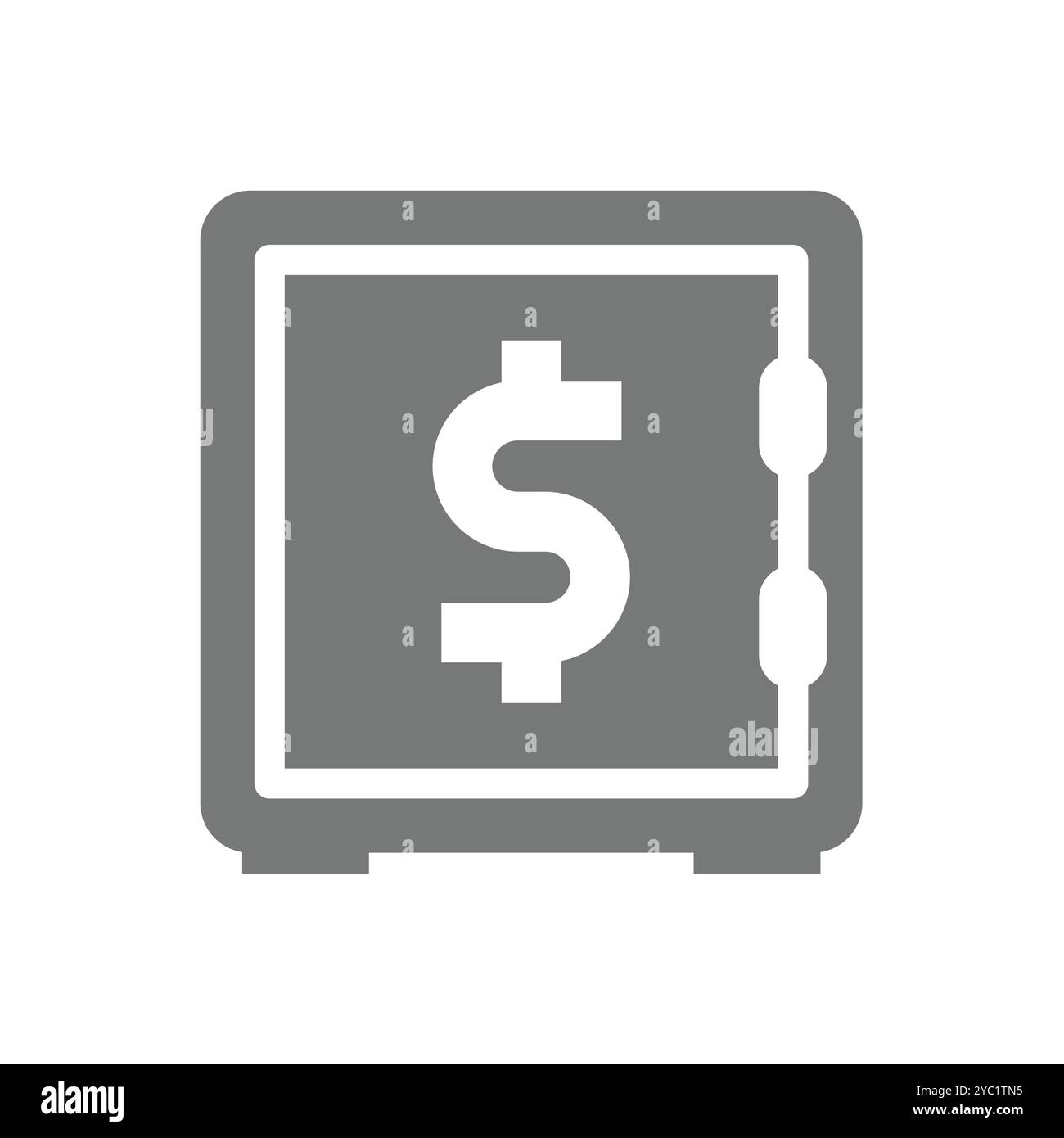 Vektorsymbol für Geldschließfächer. Finanzen und Sicherheit mit Dollarsymbol. Stock Vektor