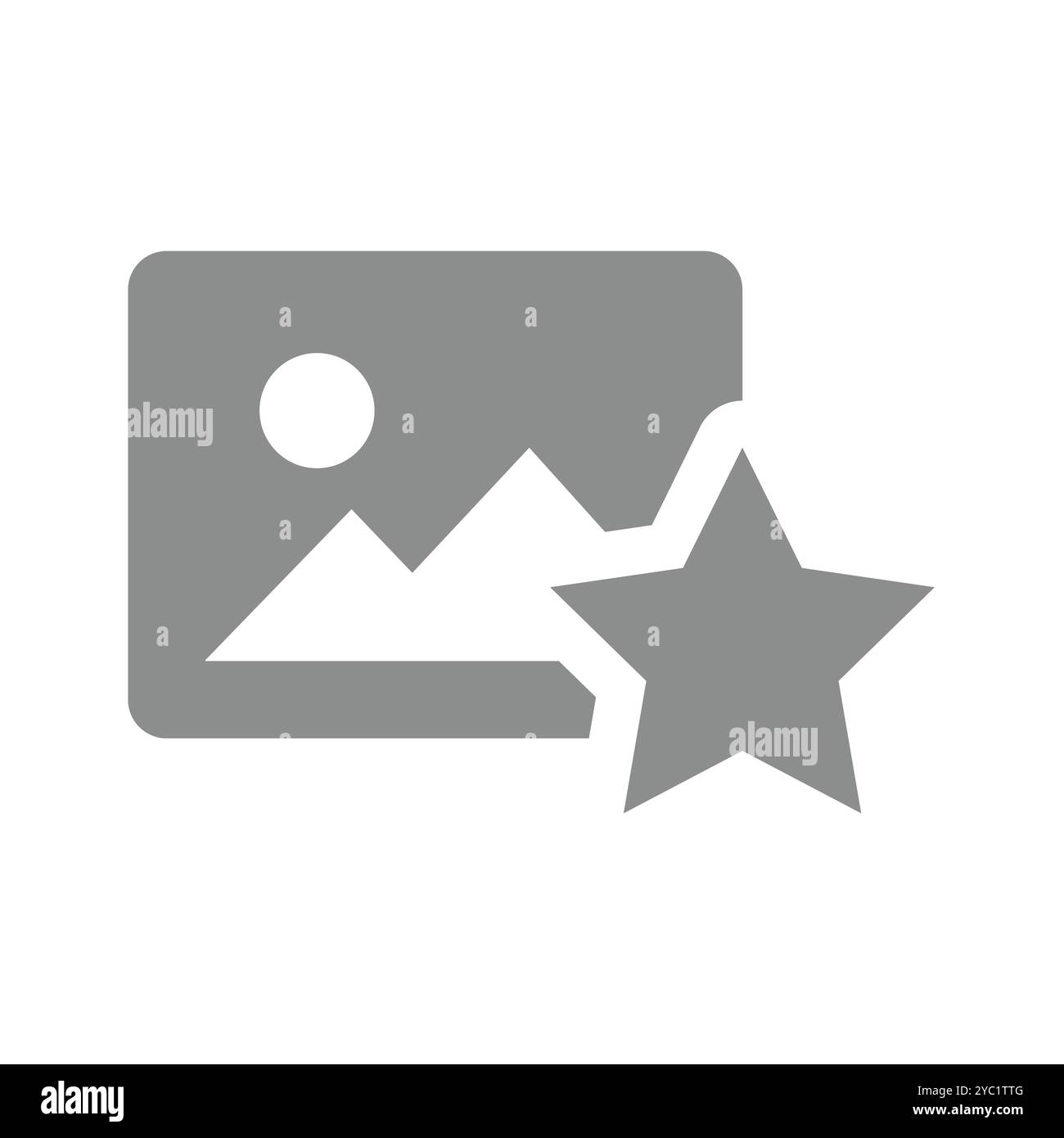 Gestarrtes Favoritenfoto oder Bildvektorsymbol. Bild und Sternglyphe. Stock Vektor