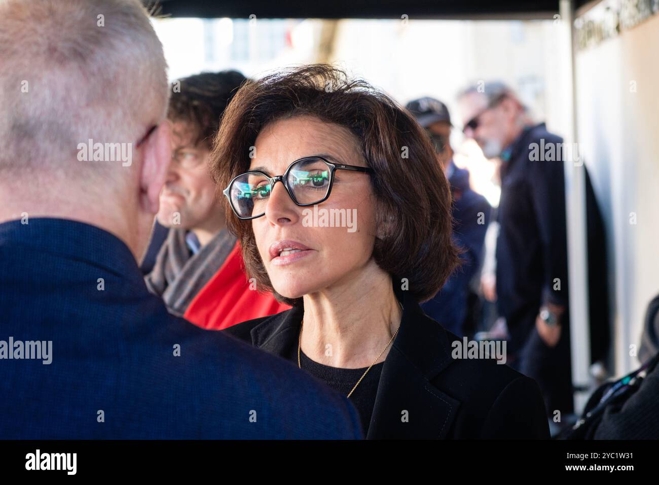 Kulturministerin Rachida Dati beim Lumière Festival in Lyon. Stockfoto