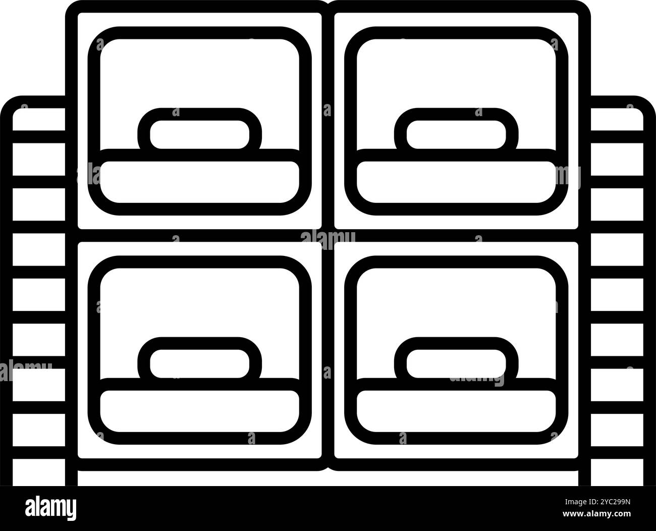 Einfache Kapsel Hotel Icon. Editierbarer Vektor. Stock Vektor