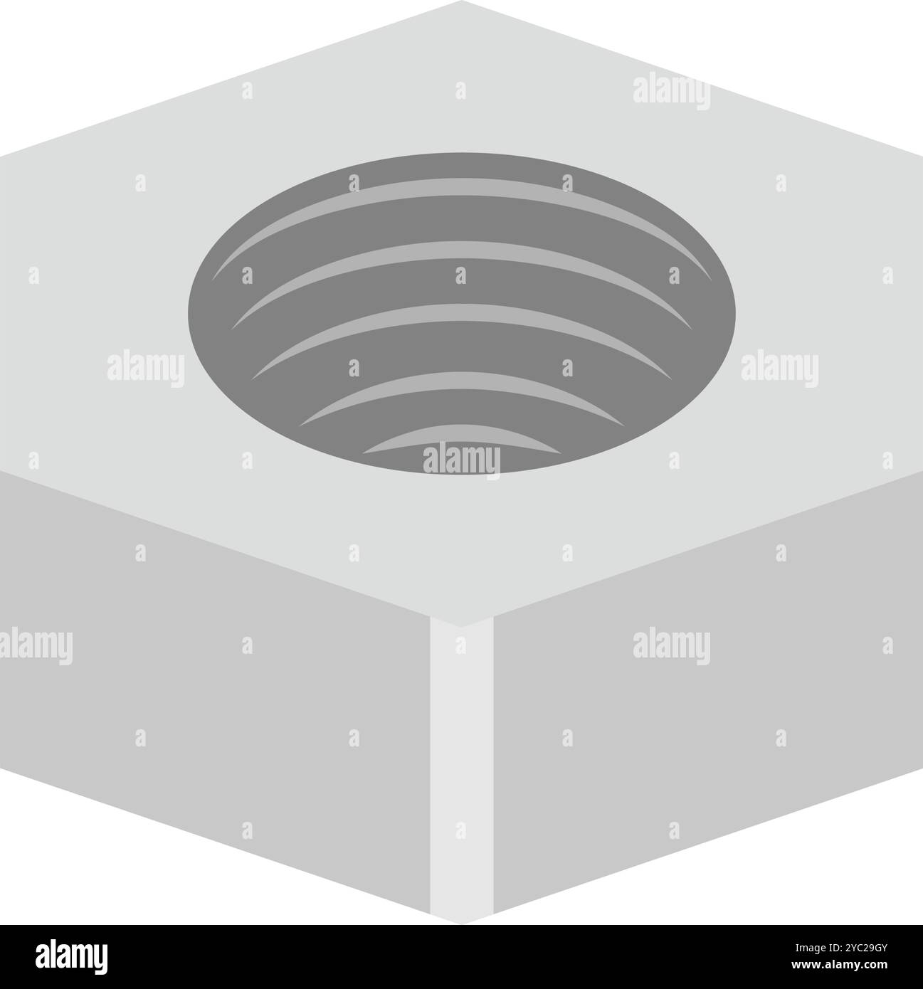Symbol für einfache Sechskantmutter. Editierbarer Vektor. Stock Vektor