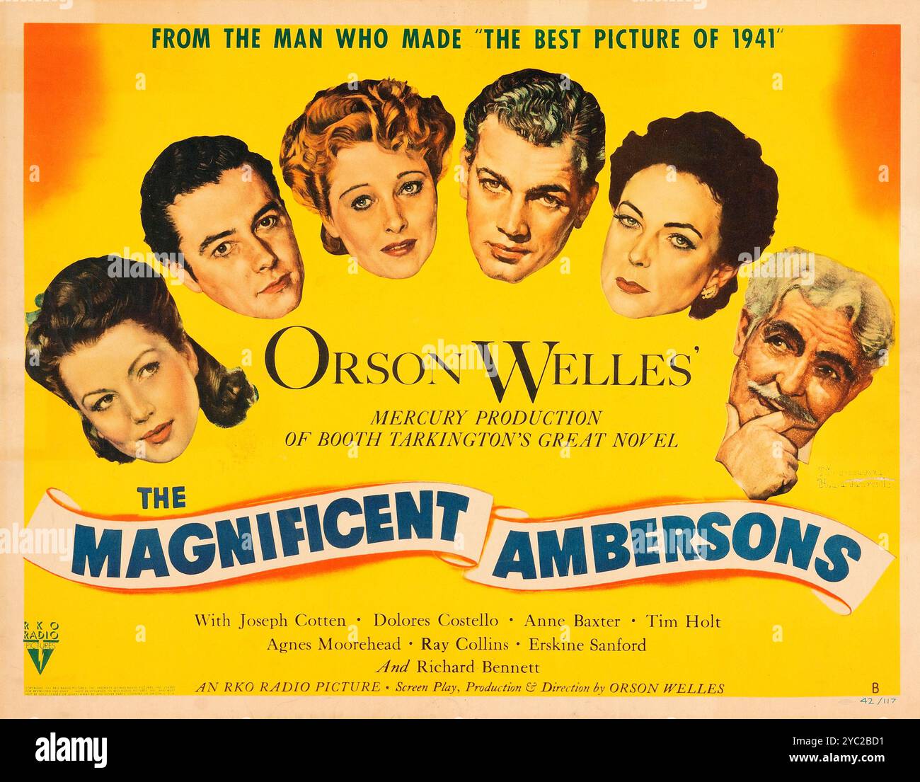 The Magnificent Ambersons (Filmplakat 1942) Orson Welles, Joseph Cotten, Dolores Costello, Anne Baxter, Tim Holt, Agnes Moorehead Stockfoto