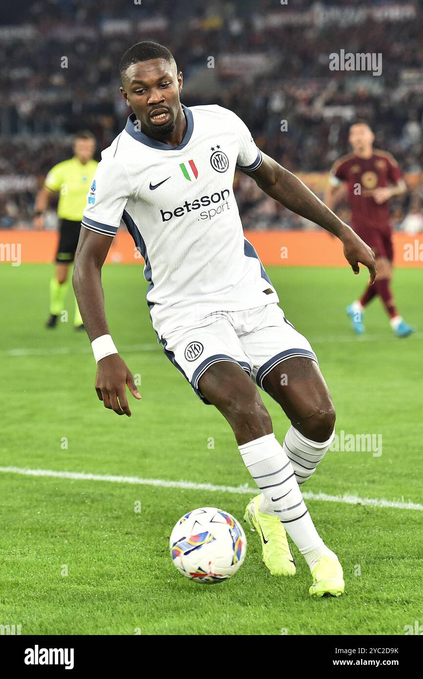 Marcus Thuram vom FC Internazionale während des Fußballspiels der Serie A zwischen AS Roma und FC Internazionale im Olimpico-Stadion in Rom (Italien) am 20. Oktober 2024. Stockfoto