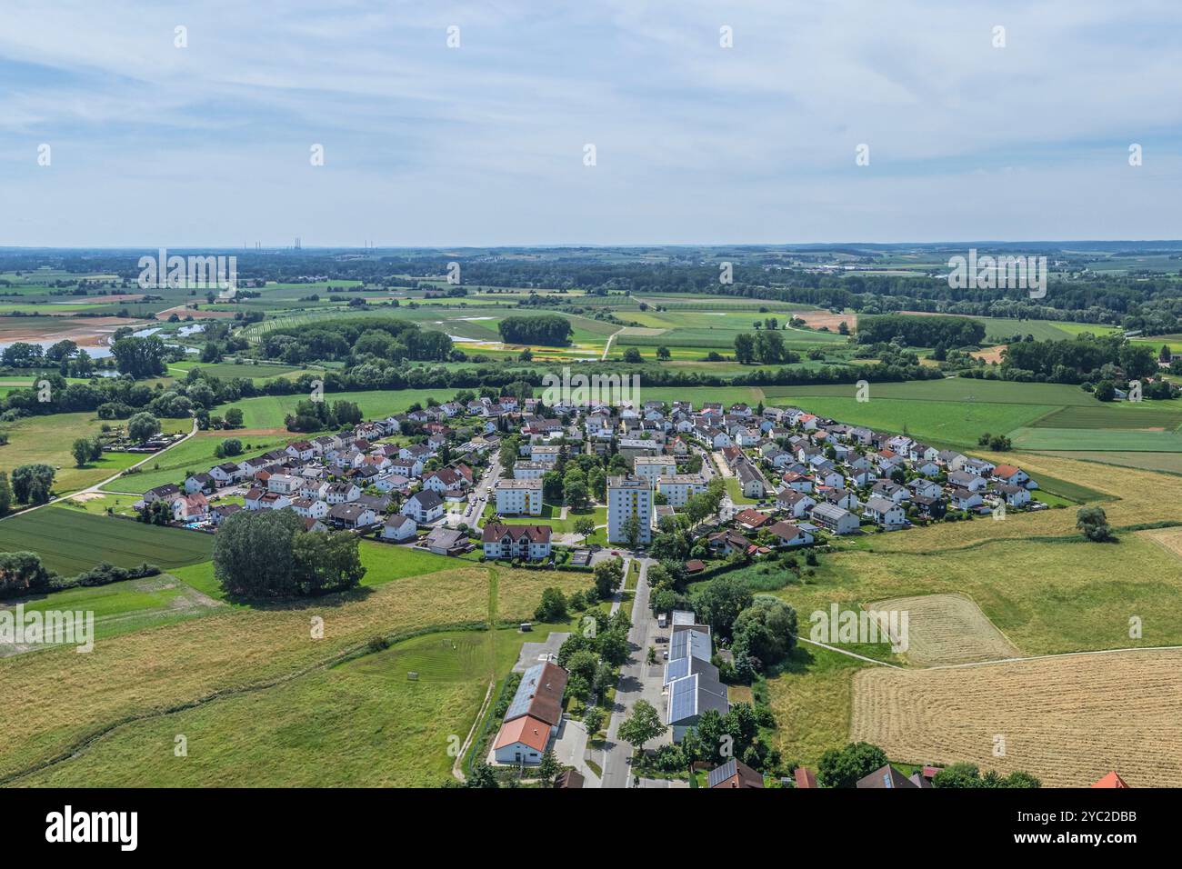 Luftaufnahme der Stadt Neustadt an der Donau im niederbayerischen Landkreis Kelheim Stockfoto