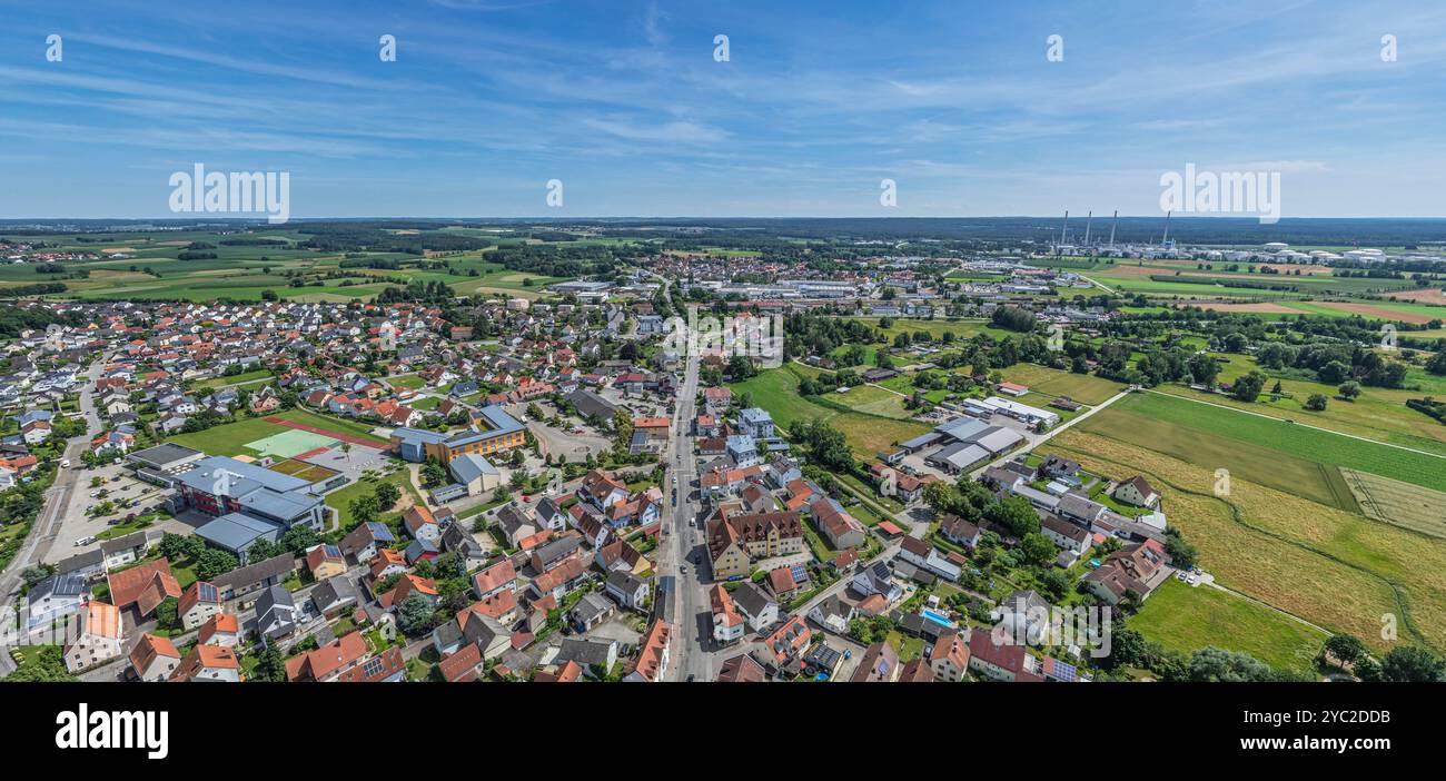 Luftaufnahme der Stadt Neustadt an der Donau im niederbayerischen Landkreis Kelheim Stockfoto