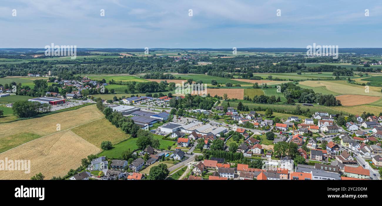 Luftaufnahme der Stadt Neustadt an der Donau im niederbayerischen Landkreis Kelheim Stockfoto