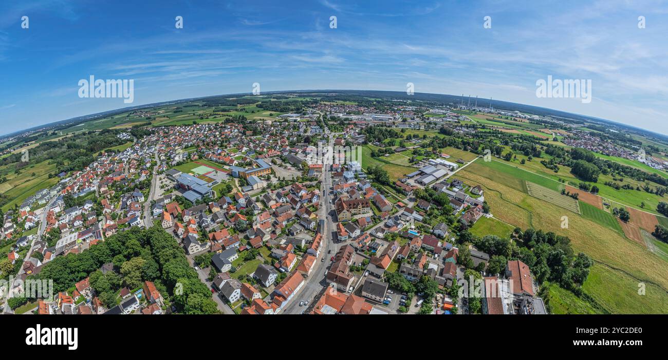 Luftaufnahme der Stadt Neustadt an der Donau im niederbayerischen Landkreis Kelheim Stockfoto
