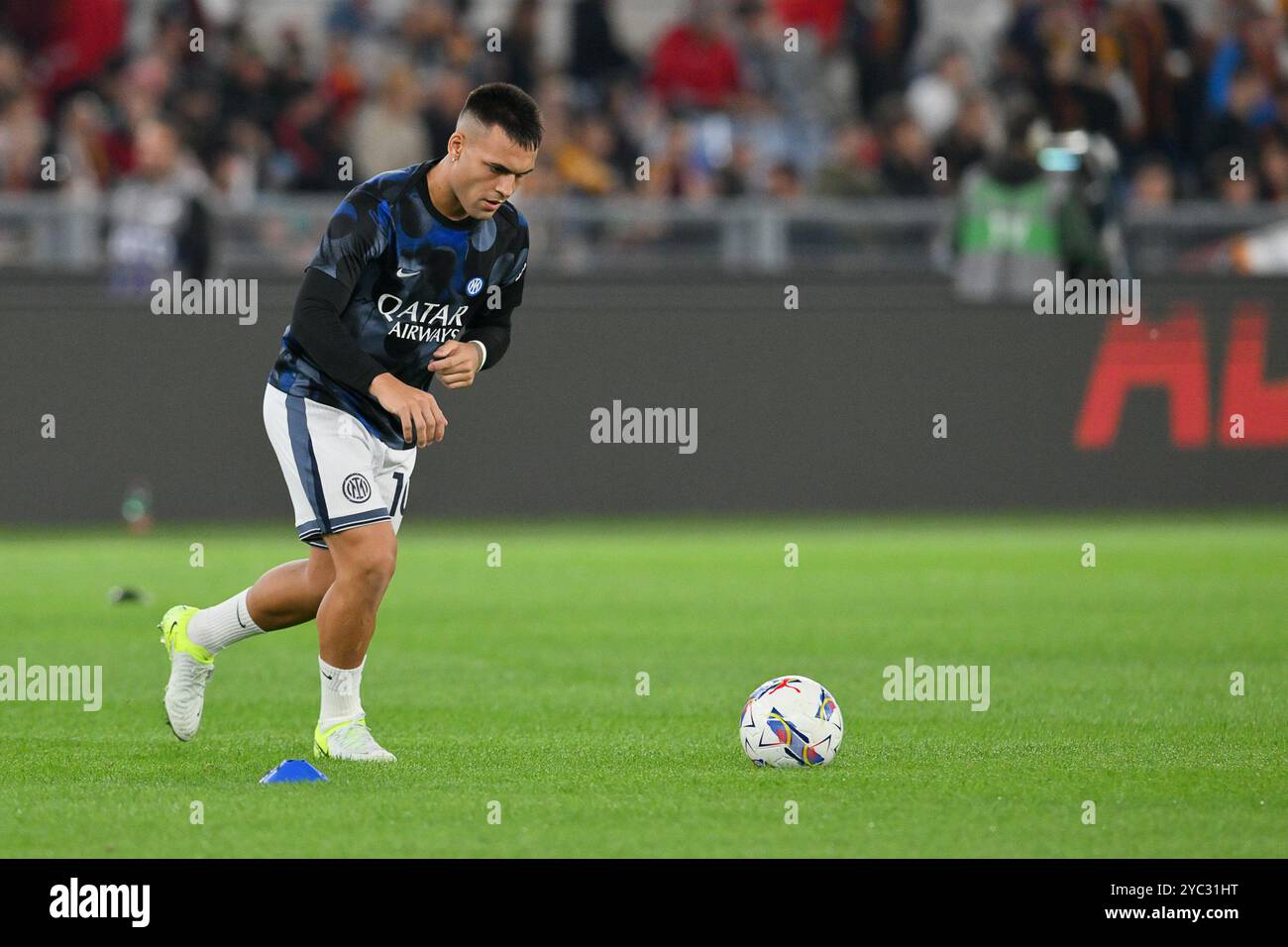 Oktober 2024, Stadio Olimpico, Roma, Italien; Fußball der Serie A; Roma gegen Inter Mailand; Lautaro Martinez vom FC Inter Stockfoto