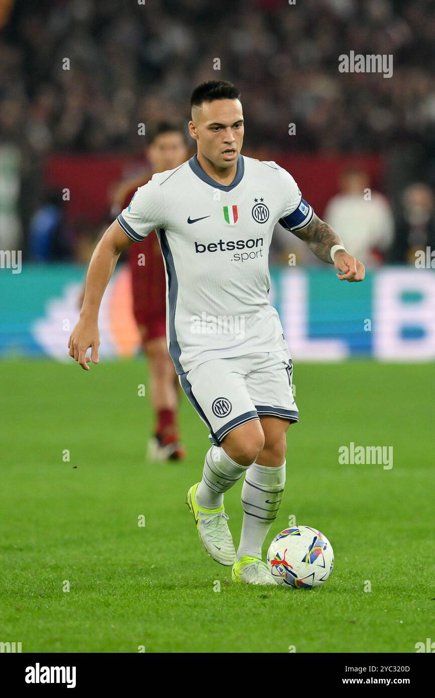 Oktober 2024, Stadio Olimpico, Roma, Italien; Fußball der Serie A; Roma gegen Inter Mailand; Lautaro Martinez vom FC Inter Stockfoto