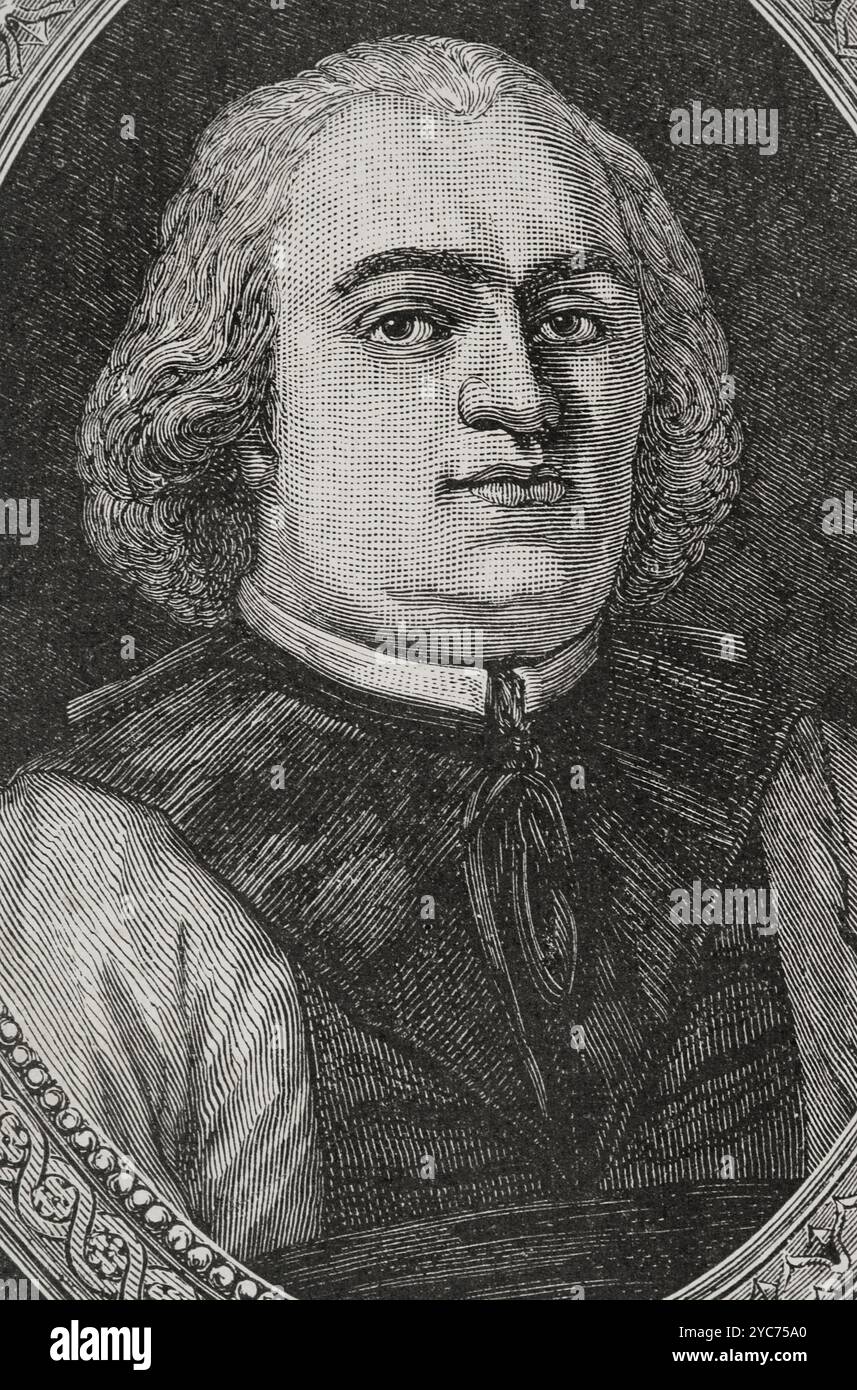 Claude Francois Verguet (1744-1814). Französischer katholischer Priester und Politiker. Prior der königlichen Abtei von Relecq. Generalvikar des Zisterzienserordens. Gewählter Stellvertreter des Klerus in die Generalstände von 1789 für den Distrikt Saint-Pol-de-Léon. Hochformat. Gravur. "Geschichte der Französischen Revolution". Band I, 1876. Stockfoto