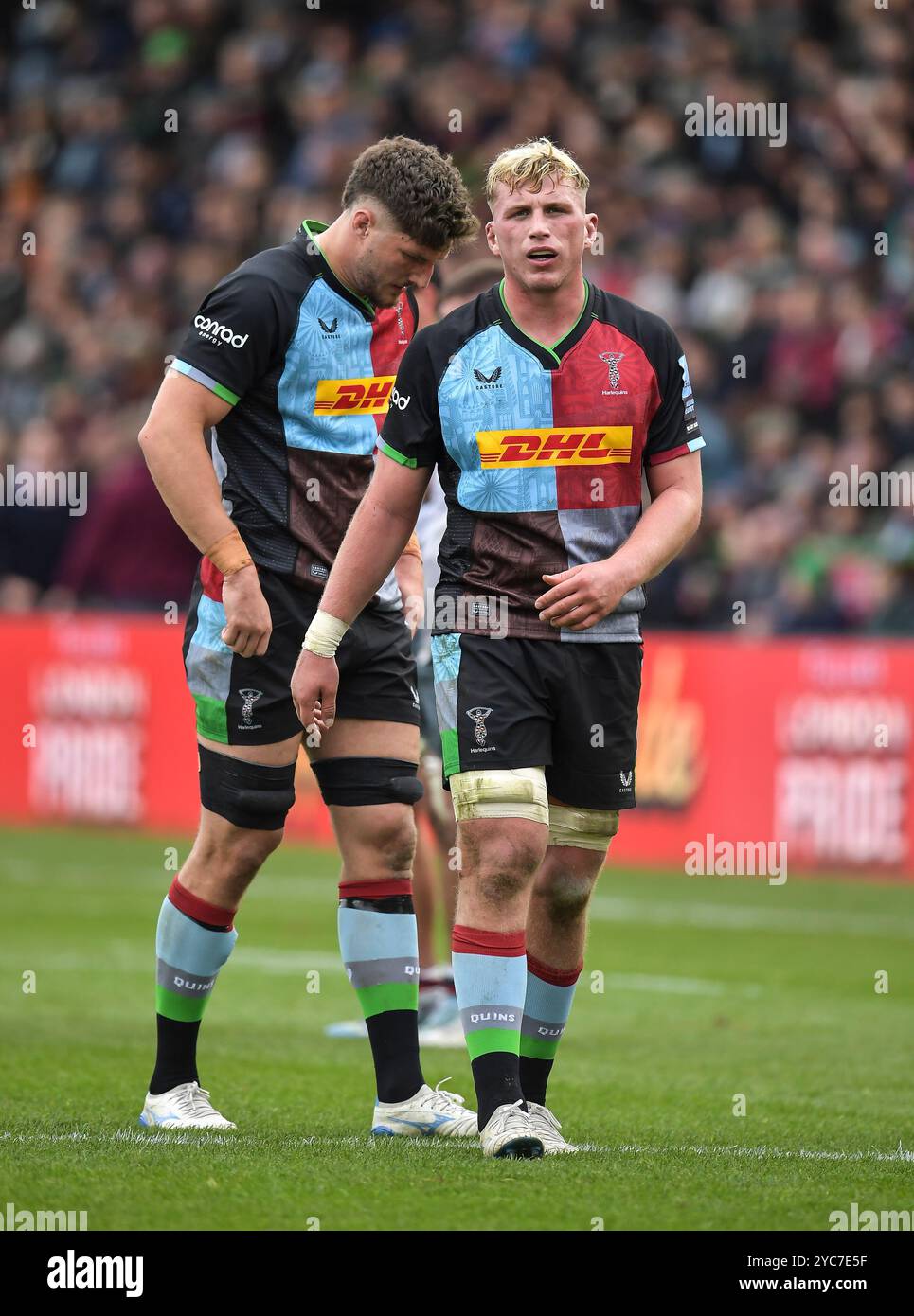 Jack Kenningham von Harlequins in Aktion während der Harlequins gegen Saracens, Gallagher Premiership Round 4 Derby Weekend Match, The Stoop, Twickenham, Lo Stockfoto