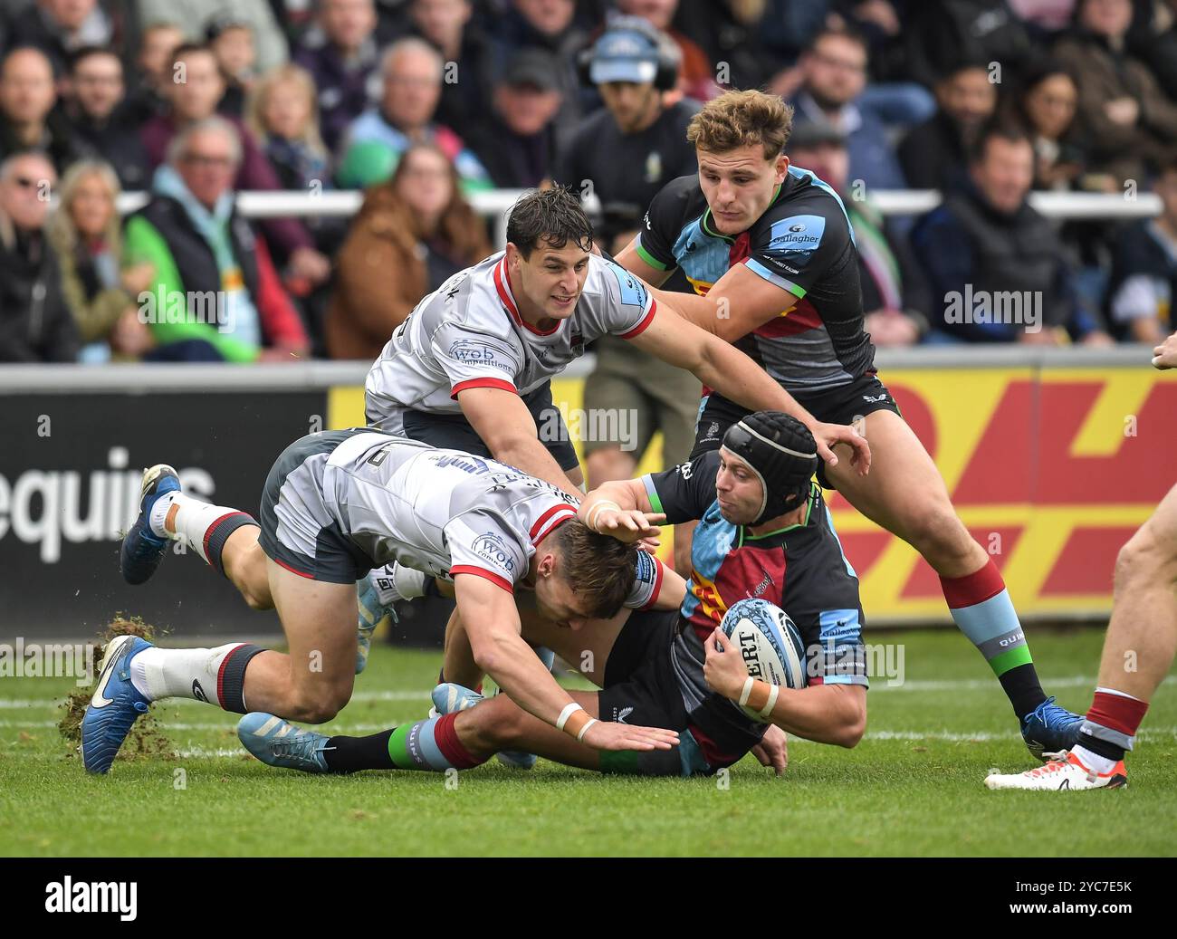 Leigh Halfpenny von Harlequins in Aktion während der Harlequins gegen Saracens, Gallagher Premiership Round 4 Derby Weekend Match, The Stoop, Twickenham, Lo Stockfoto