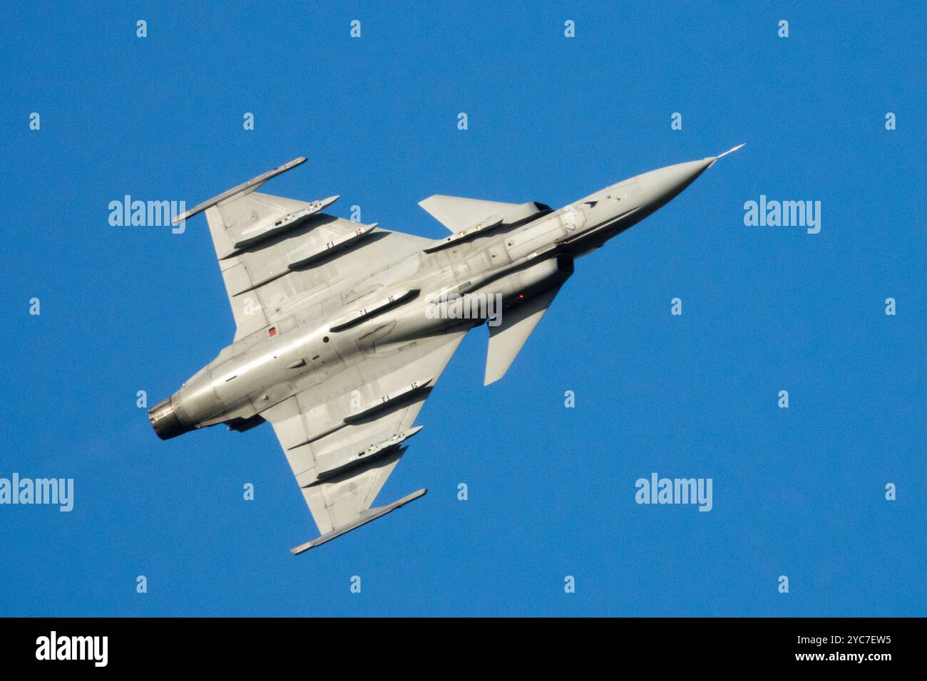 Tschechische Luftwaffe Saab JAS 39C Gripen, Ansicht von unten Stockfoto