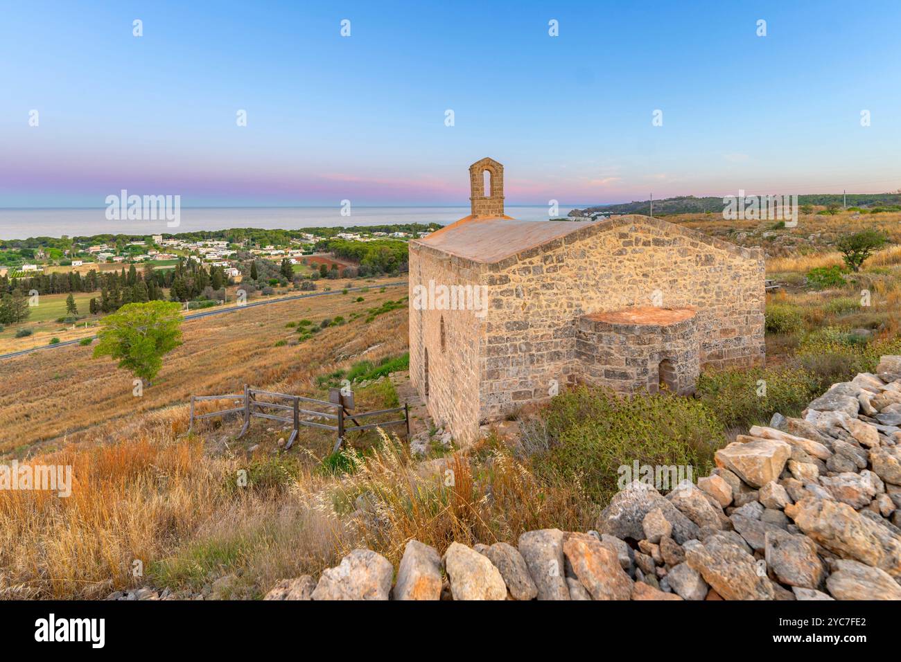 Lido delle Conchiglie, Abtei San Nicola, Gallipoli, Lecce, Salento, Apulien, Italien Stockfoto