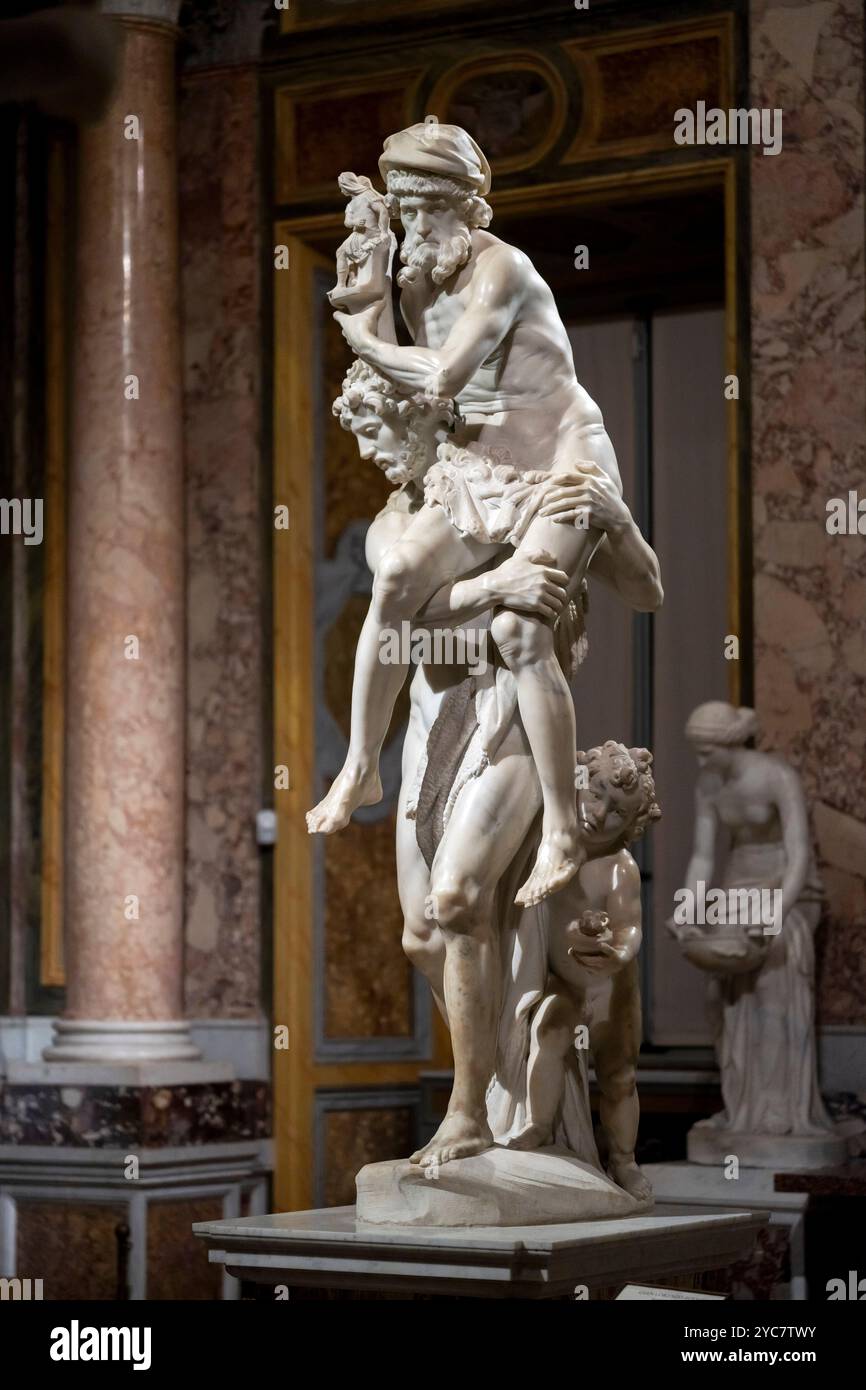 Gian Lorenzo Bernini, Aeneas, Anchises und Ascanius, 1618-1619, Museum Villa Borghese, Roma, Latium, Italien Stockfoto