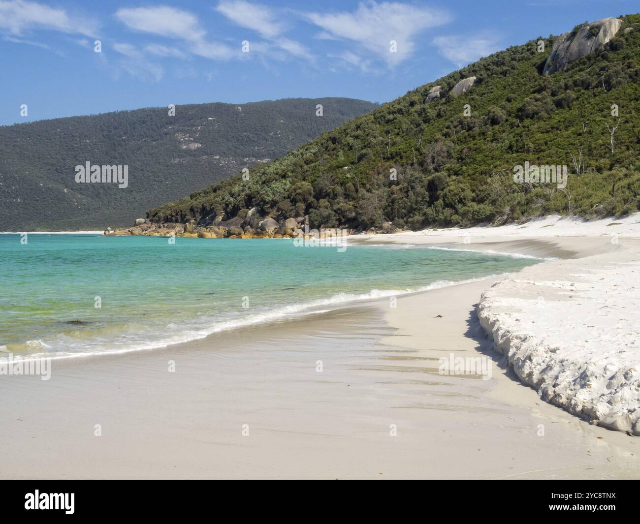 Sandstrand in Little Waterloo Bay, Wilsons Promontory, Victoria, Australien, Ozeanien Stockfoto