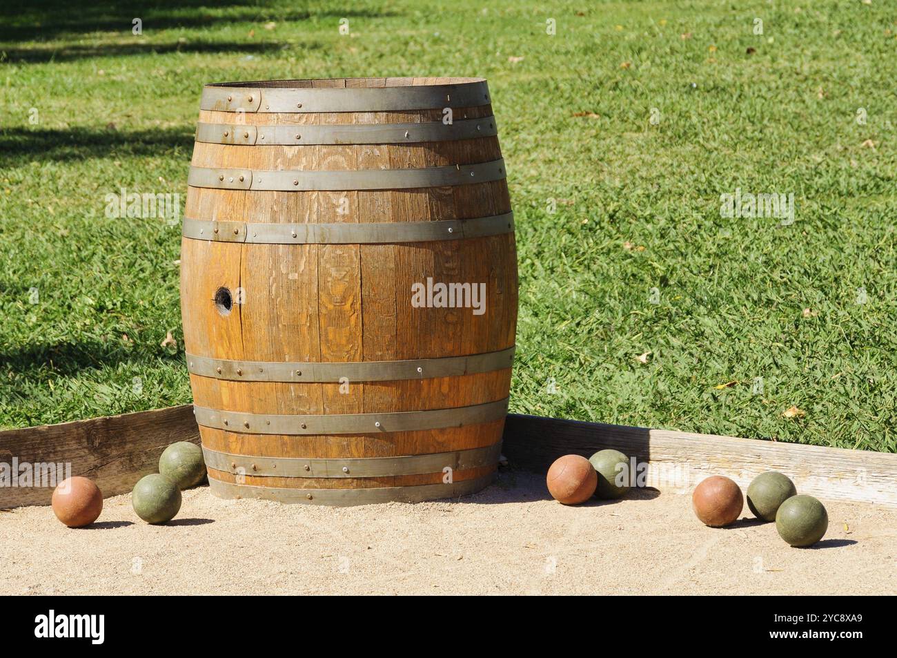 Boccia in der Region Little Italy von Victoria, King Valley, Victoria, Australien, Ozeanien Stockfoto