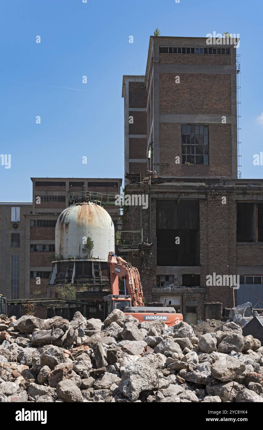 Umbau und teilweisen Abriss einer ehemaligen Papierfabrik, Cellulose Fabrik Stockfoto