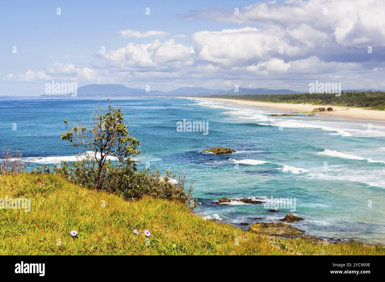 Atemberaubende Aussicht entlang des Küstenwegs vom Westport Park zum Tacking Point Lighthouse, Port Macquarie, NSW, Australien, Ozeanien Stockfoto