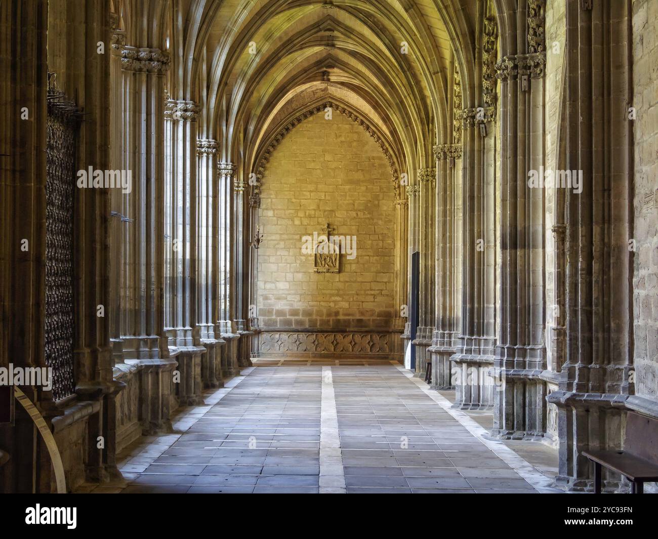 Das Kreuzgang der Marienkathedrale aus dem 13. Jahrhundert, Pamplona, Navarra, Spanien, Europa Stockfoto