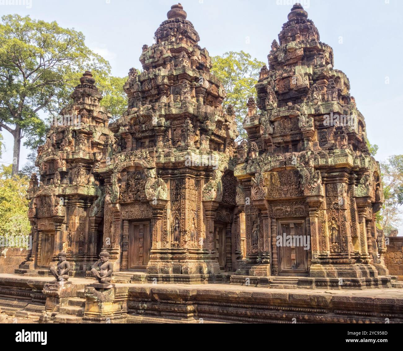 "Zitadelle der Frauen", Angkors Märchenkomplex, Banteay Srei, Kambodscha, Asien Stockfoto