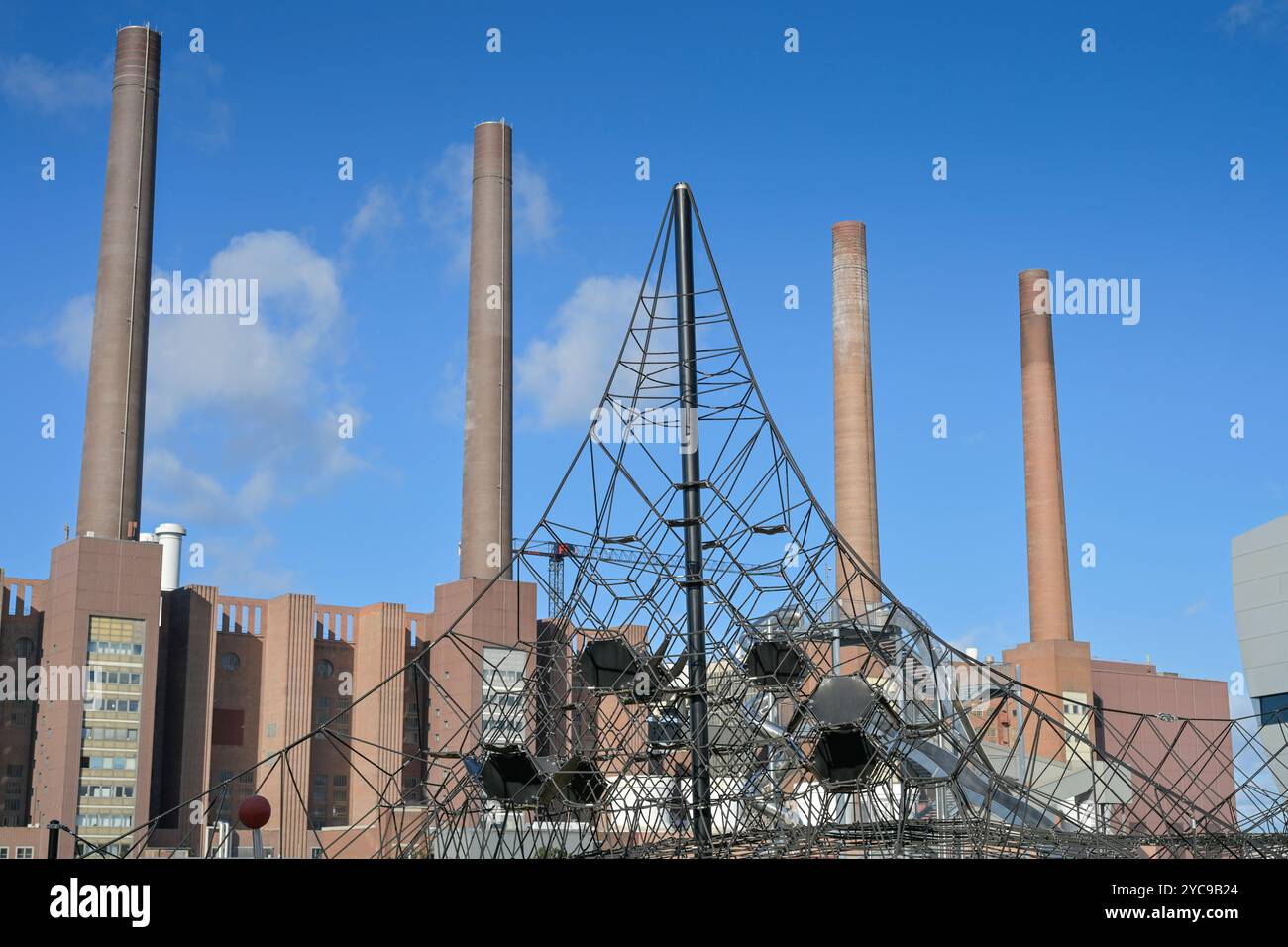 Klettergerüst, Autostadt, Wolfsburg, Niedersachsen, Deutschland, Klettergerüst, Niedersachsen, Deutschland Stockfoto