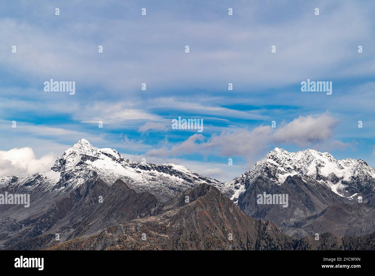 Italienische Alpenlandschaft, der Pizzo Scalino in Valmalenco Stockfoto