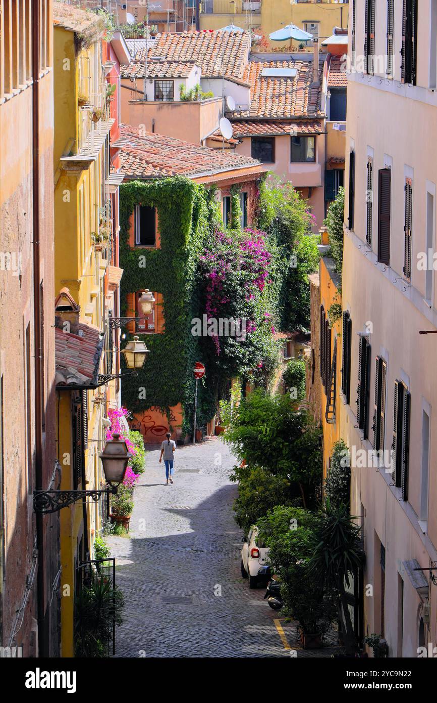 Italien, Rom: Die Rione von Trastevere, ein festliches und malerisches Viertel *** örtlicher Titel *** Stockfoto
