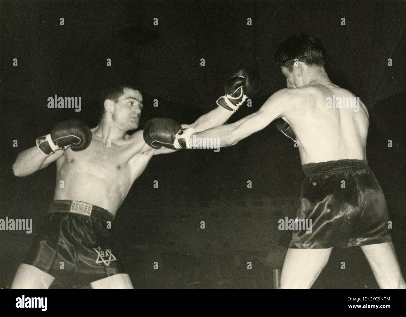 Der französische Boxer Alphonse Halimi und Jose Luis Martinez, Italien 1959 Stockfoto