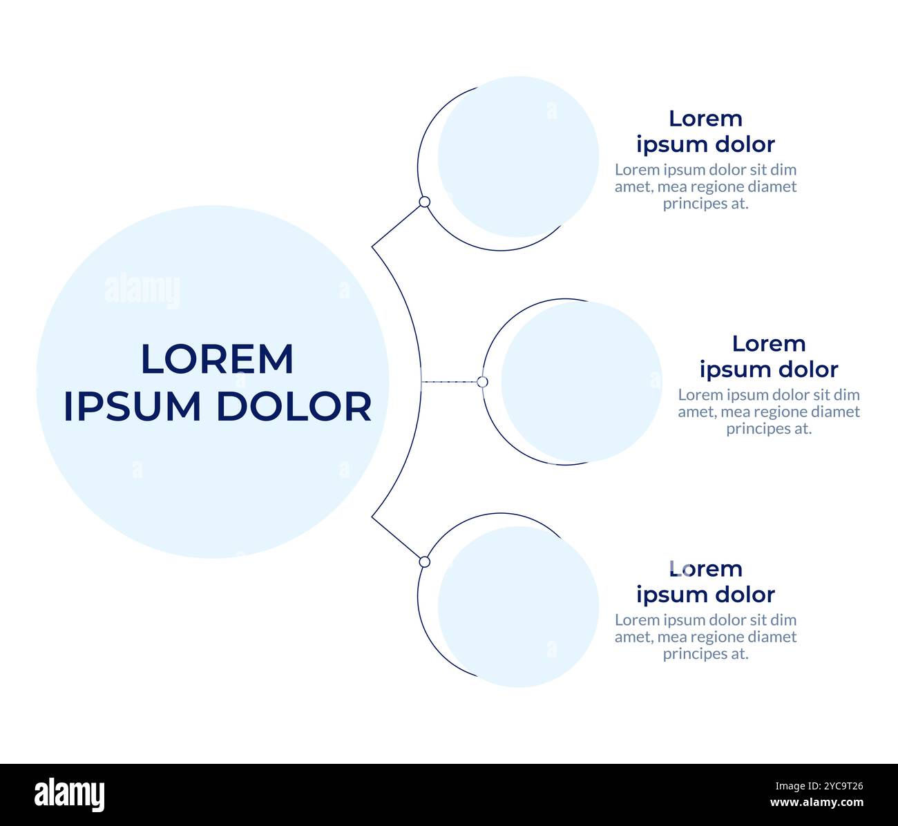 Infografik zum Kreisdiagramm des Flussdiagramms Stock Vektor