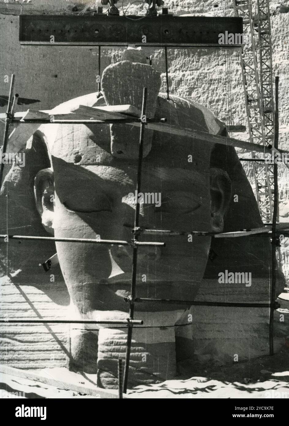 Antike ägyptische Antiquitäten aus Abu Simbel wurden entfernt, um den Assuan-Damm zu bauen, 1965 Stockfoto