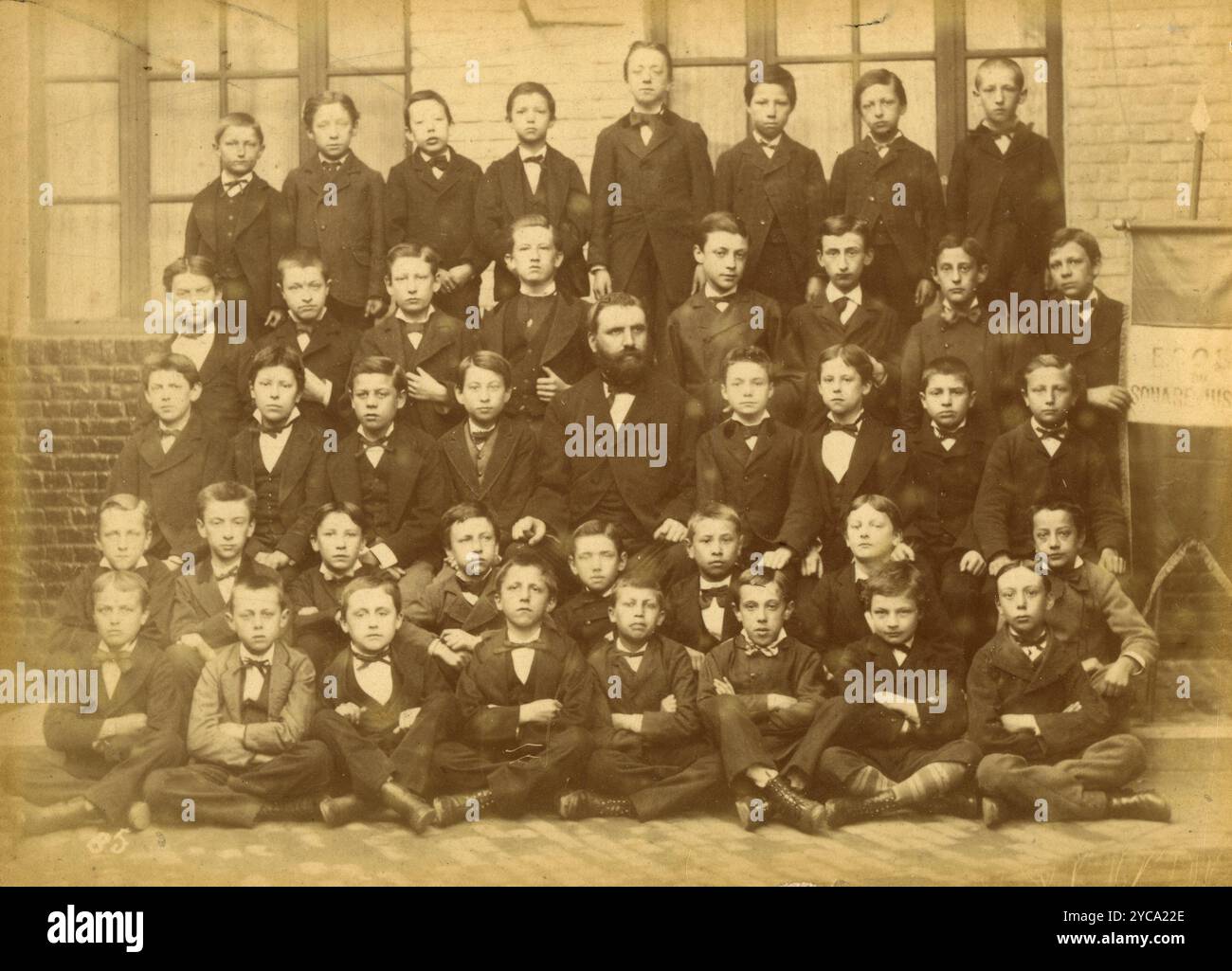 Klassenfoto in Lille, Frankreich 1880er Stockfoto