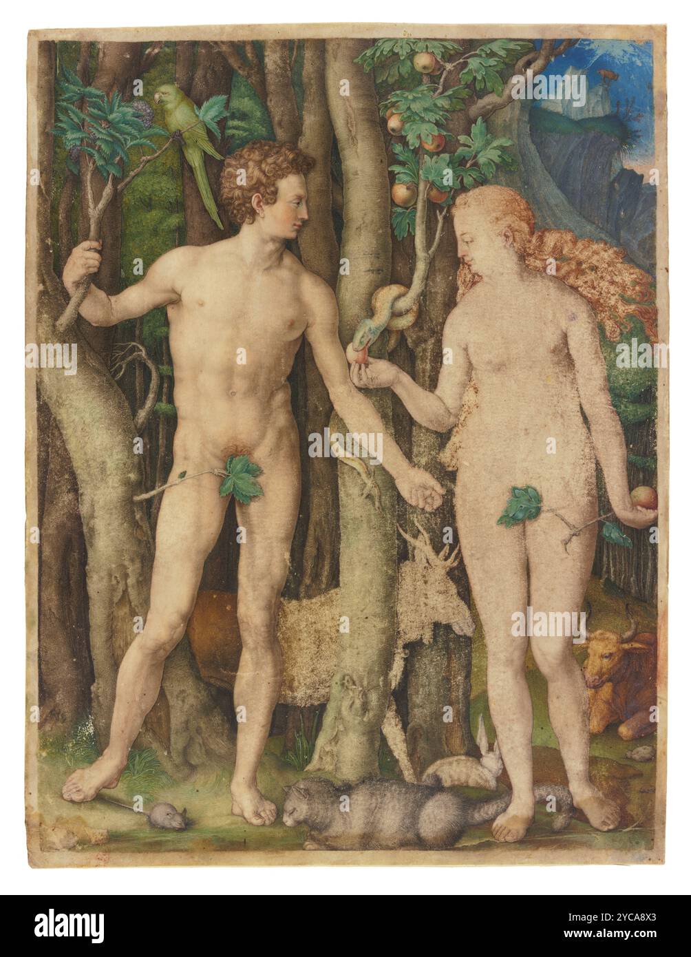 Adam und Eva, 1504, unbekannter deutscher Künstler, nach ALBRECHT DÜRER Stockfoto