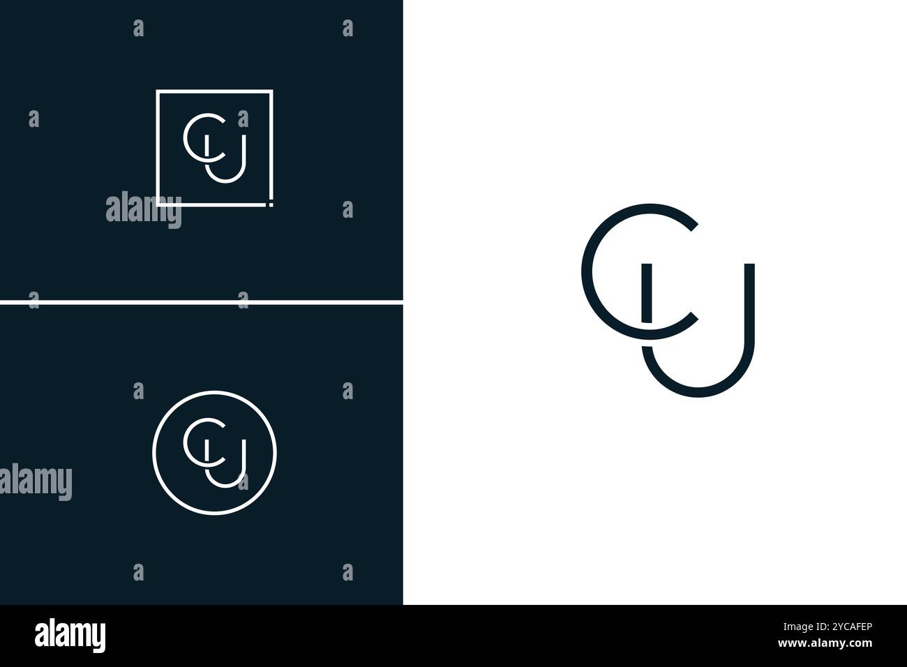 Abstrakter Buchstabe CU-Logo – Initial Monogramm Template für Buchstaben C und U Stock Vektor