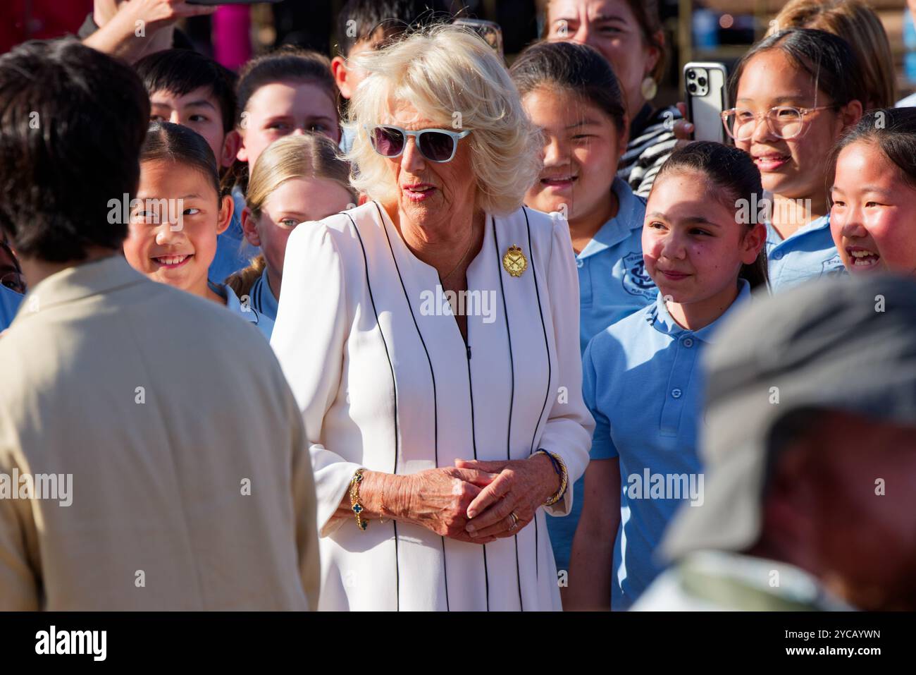 Sydney, Australien. Oktober 2024. Queen Camilla sieht beim Besuch von Queen Camilla und König Charles III. Im Sydney Opera House am 22. Oktober 2024 in Sydney, Australien Credit: IOIO IMAGES/Alamy Live News Stockfoto