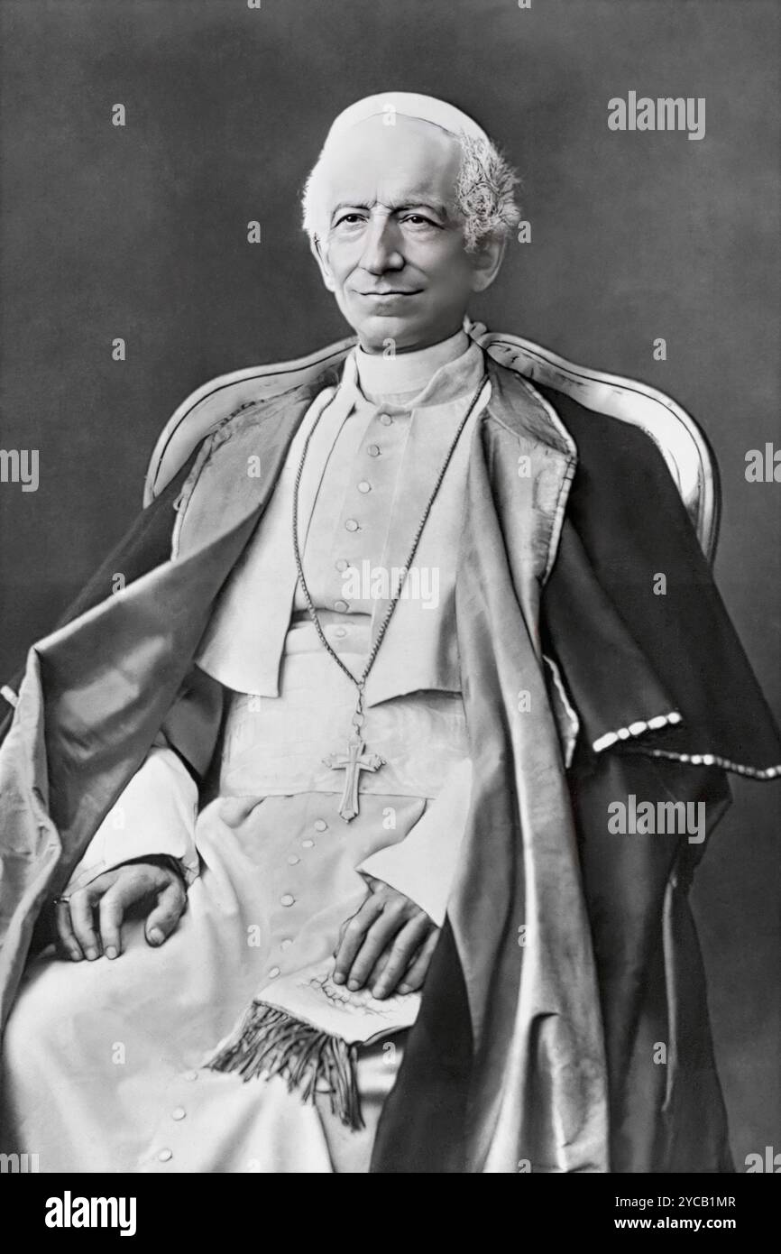 Papst Leo XIII. Porträt 1898 – ( Gioacchino Vincenzo Raffaele Luigi Pecci) – 2. März 1810 – 20. Juli 1903 Stockfoto