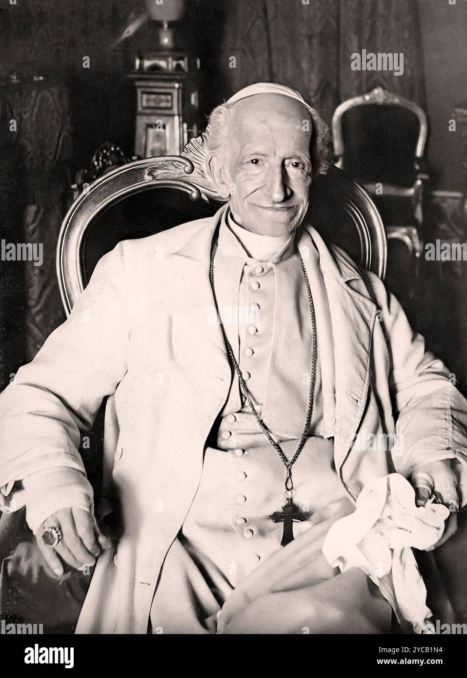 Papst Leo XIII. Porträt 1887 (Gioacchino Vincenzo Raffaele Luigi Pecci) – 2. März 1810 – 20. Juli 1903 Stockfoto