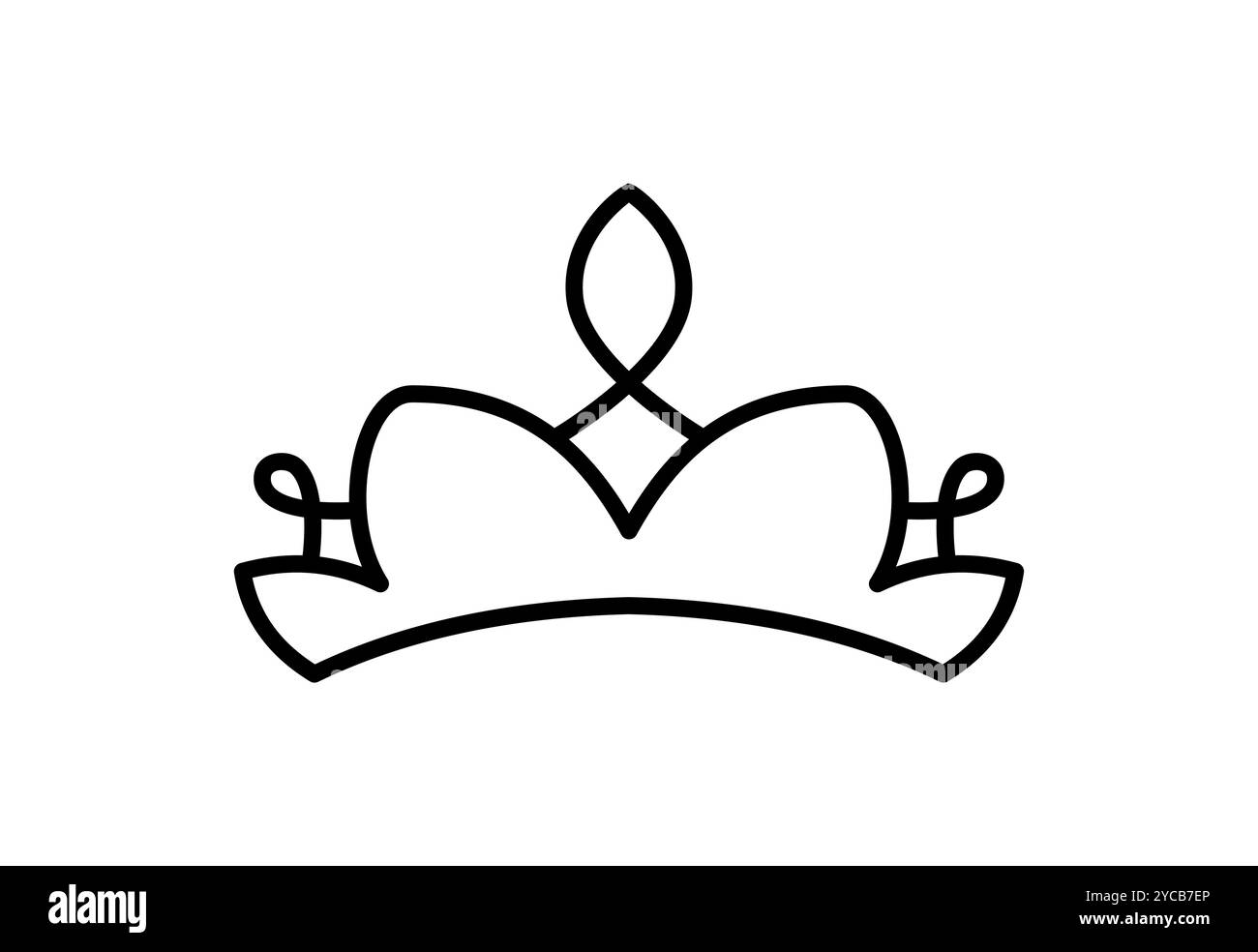 Prinzessin Krone Icon Vektor Ästhetik dünne Linie Zeichen Logo. Darstellung des isolierten Kontursymbols von Crown für Ihr Design-Logo für Web- und mobile Apps Stock Vektor