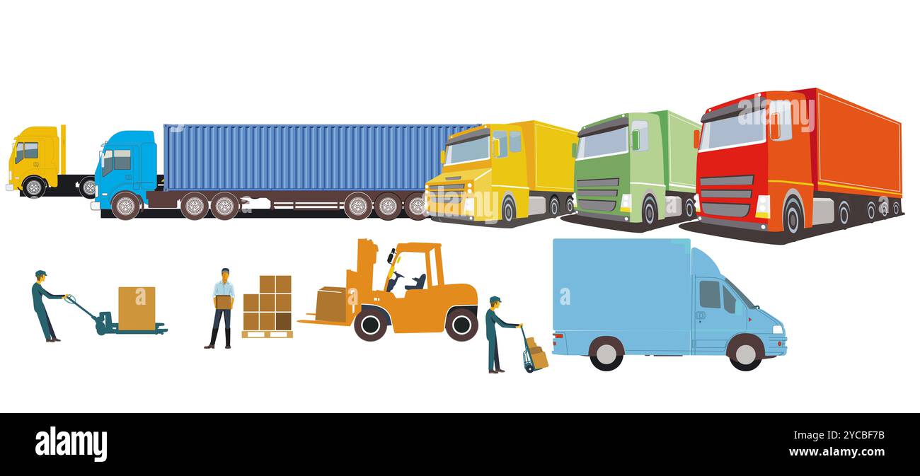 Spedition, Transport per LKW, Abbildung Stockfoto