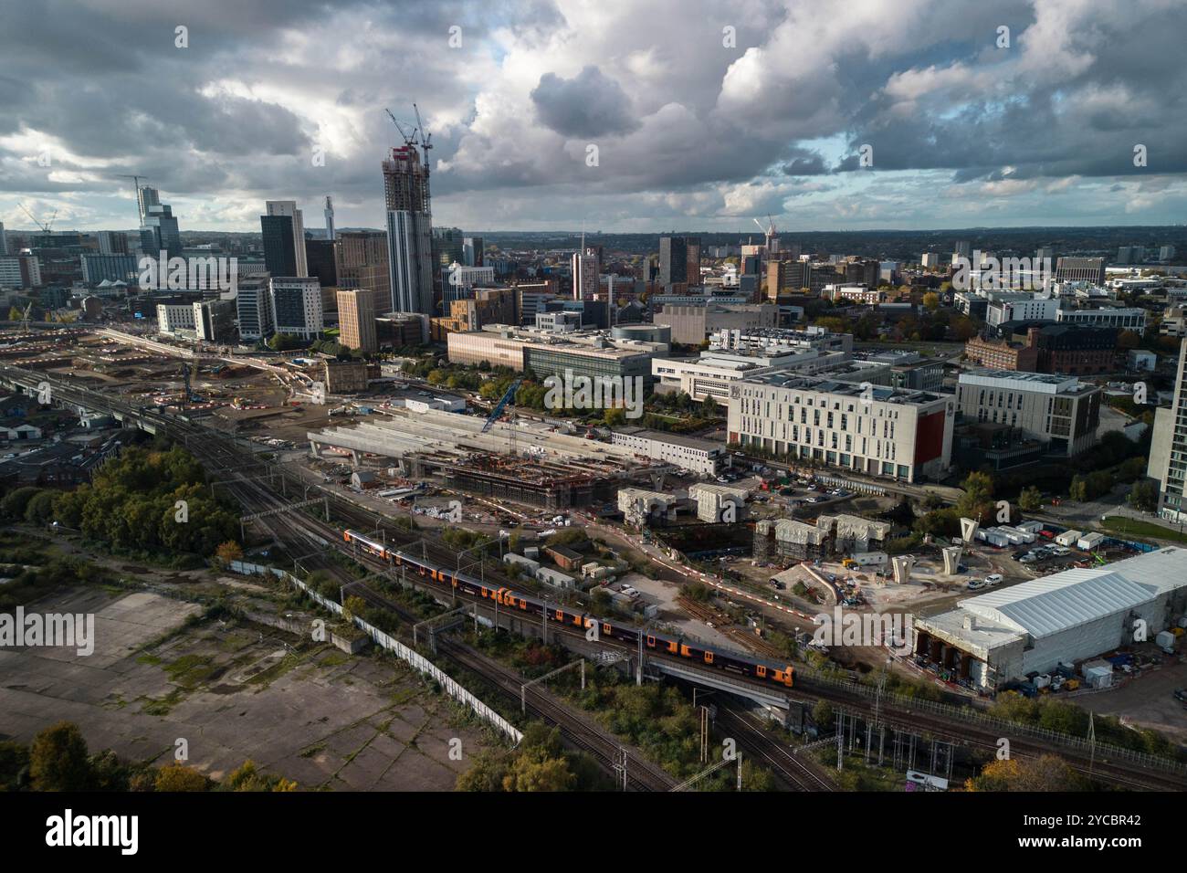 Curzon Street, Birmingham, 22. Oktober - die Arbeiten an der HS2 in Birmingham werden fortgesetzt, da der Endbahnhof Curzon Street gebaut wird. Quelle: AC2125/Alamy Live News Stockfoto