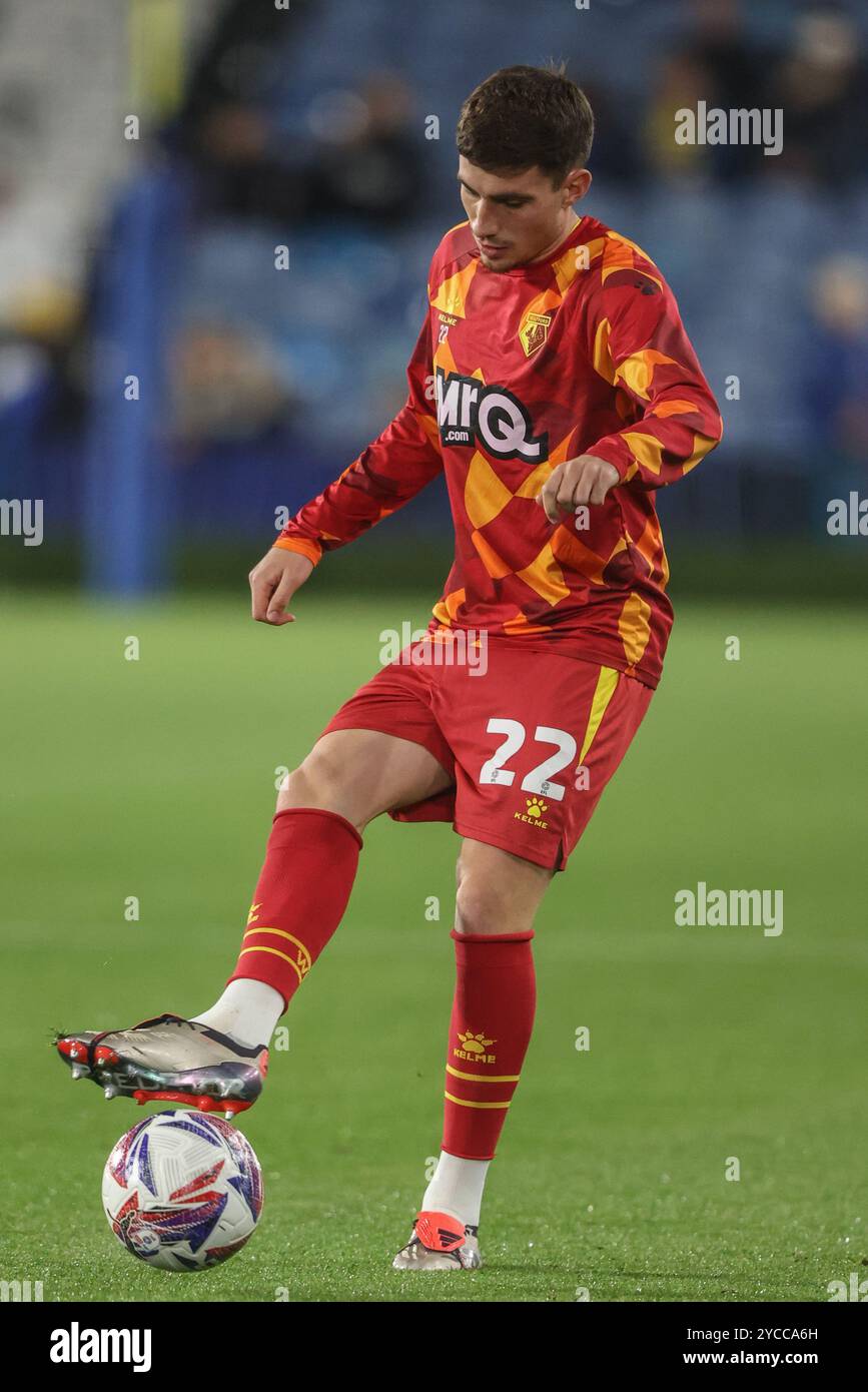 James Morris von Watford in der Vorspielsitzung während des Sky Bet Championship Matches Leeds United gegen Watford in der Elland Road, Leeds, Großbritannien, 22. Oktober 2024 (Foto: Alfie Cosgrove/News Images) Stockfoto